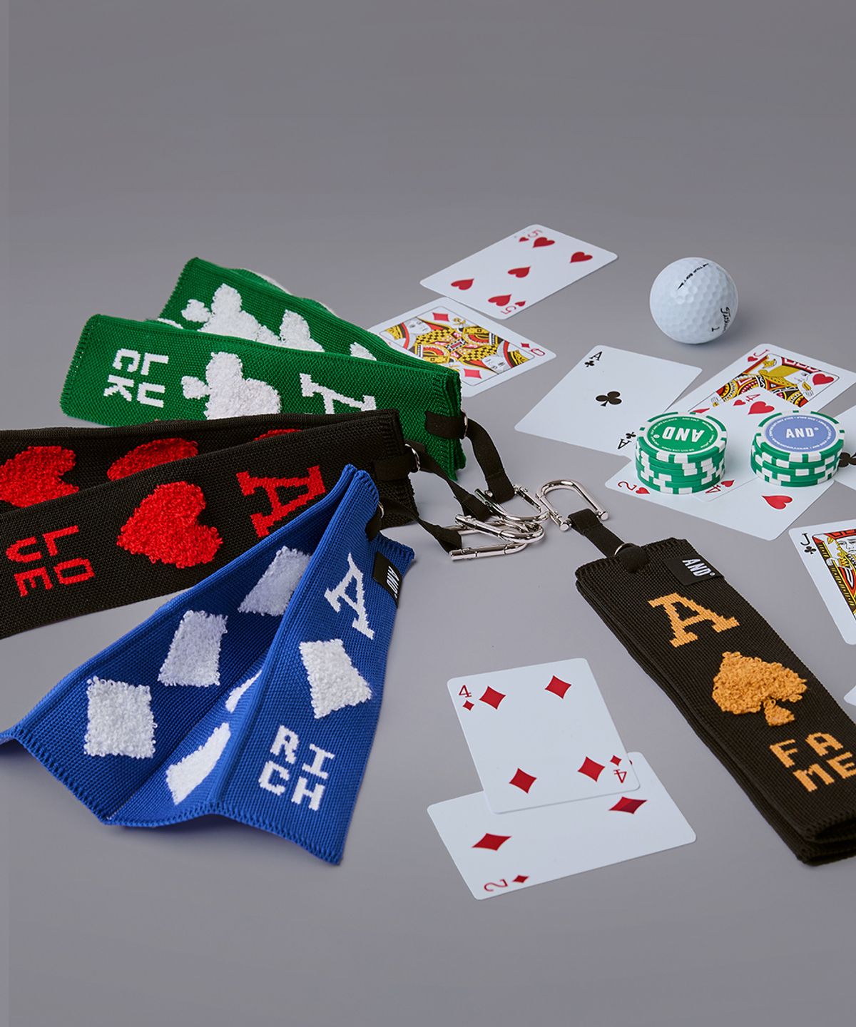 앤드 골프(AND GOLF) Pleats Ball Towel Terry Dia Blue