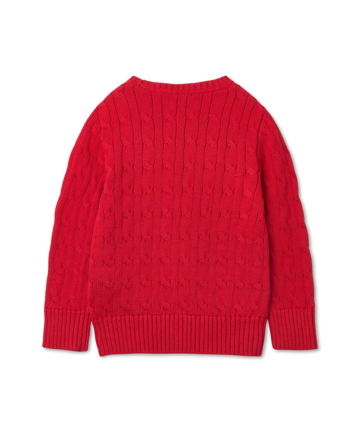 폴로 랄프 로렌 칠드런(POLO RALPH LAUREN CHILDREN) 폴로 베어 케이블 니트 코튼 스웨터-레드