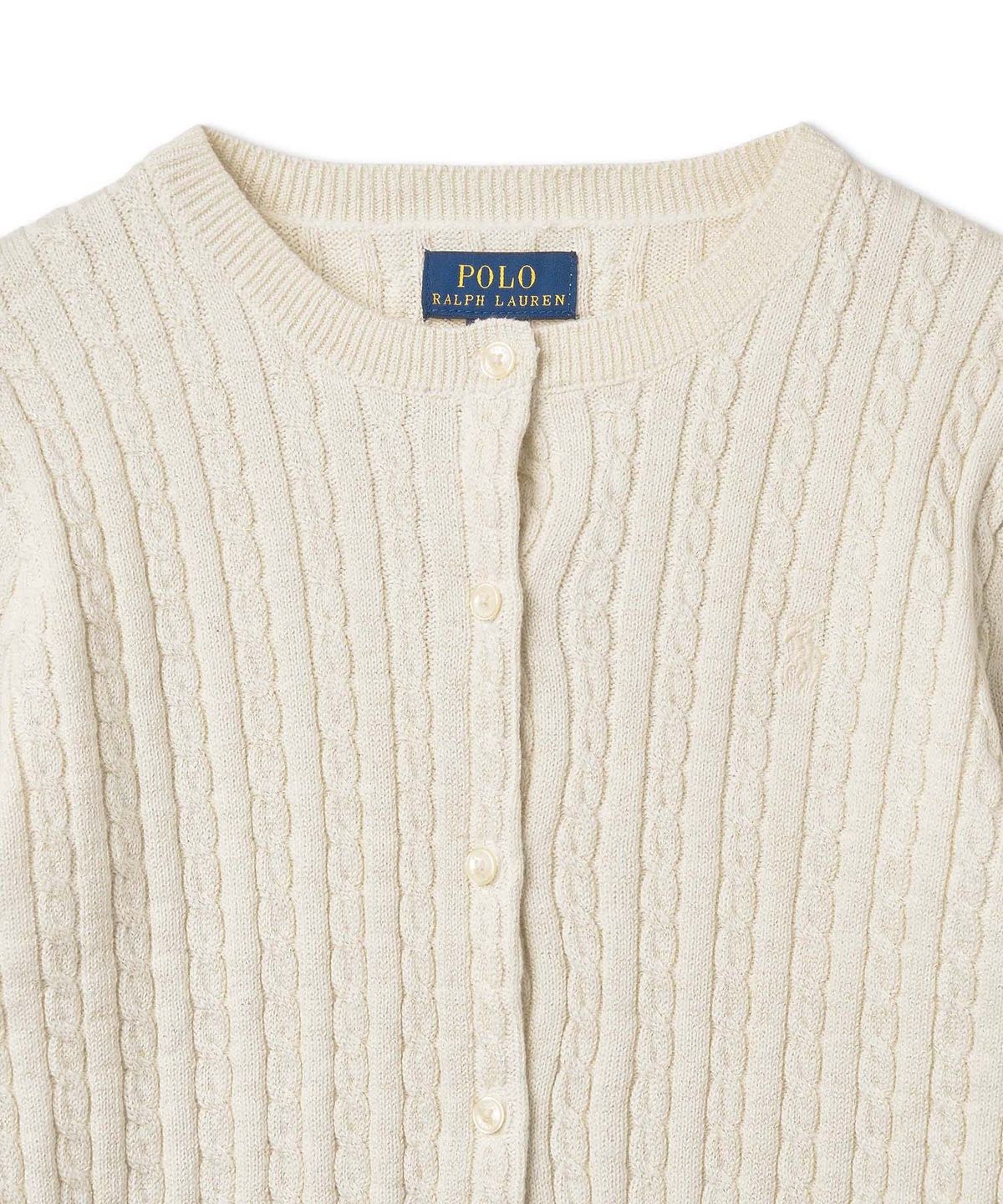 폴로 랄프 로렌 칠드런(POLO RALPH LAUREN CHILDREN) 케이블 니트 코튼 카디건-내추럴101