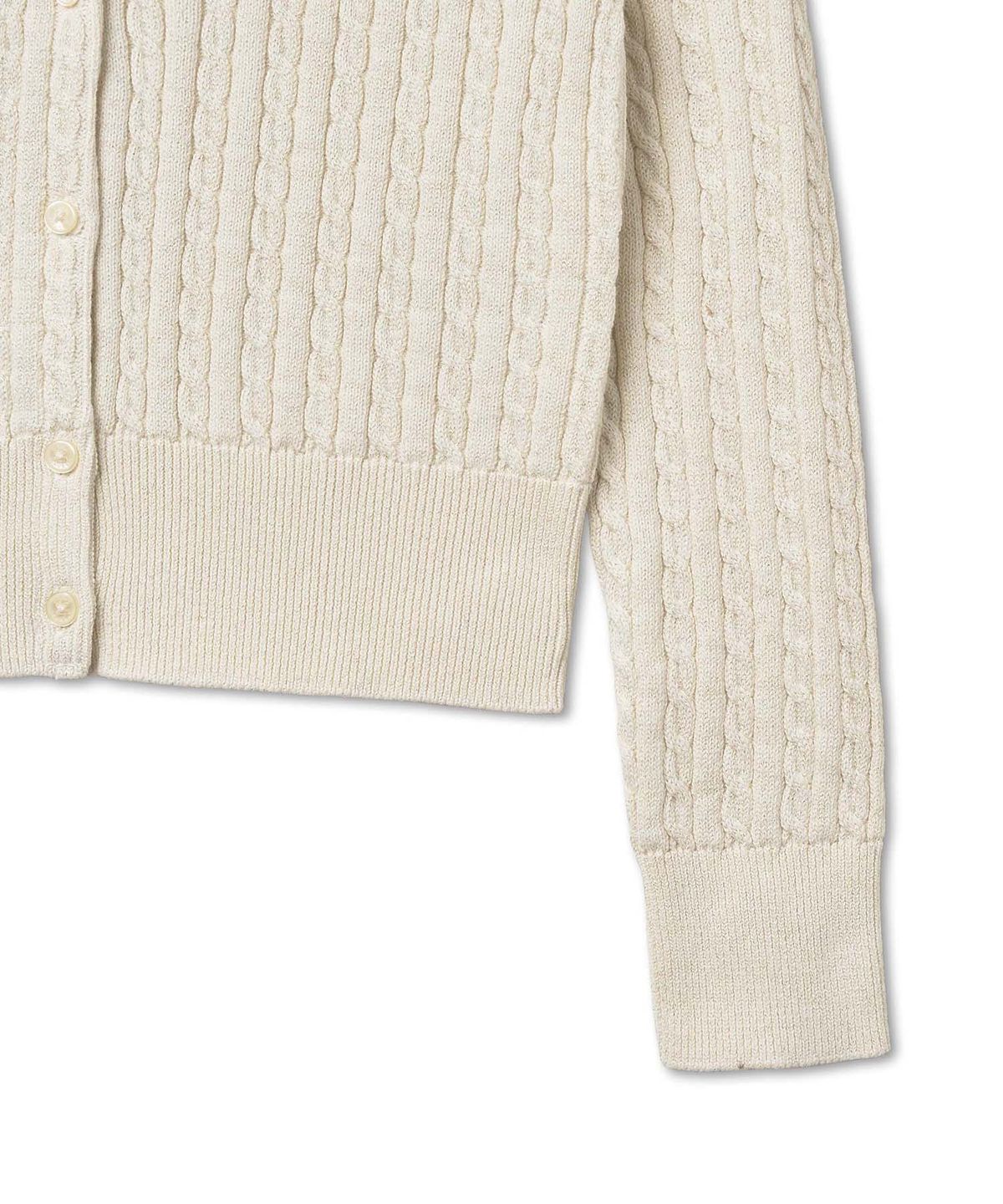 폴로 랄프 로렌 칠드런(POLO RALPH LAUREN CHILDREN) 케이블 니트 코튼 카디건-내추럴101