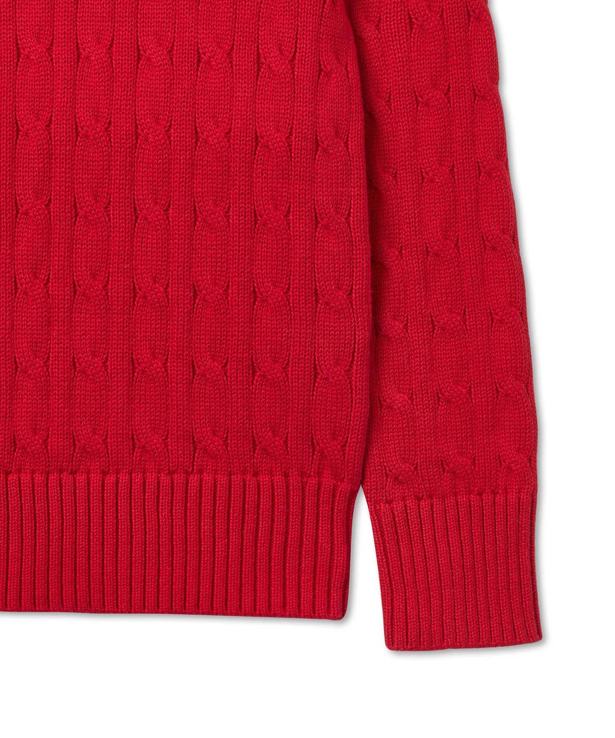 폴로 랄프 로렌 칠드런(POLO RALPH LAUREN CHILDREN) 폴로 베어 케이블 니트 코튼 스웨터-레드