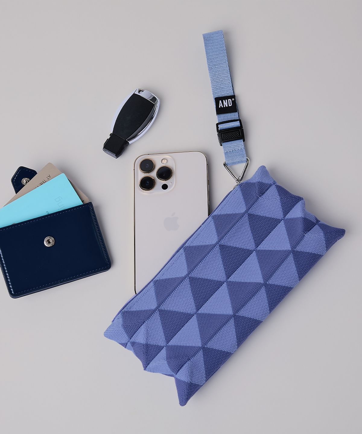앤드 골프(AND GOLF) Handy Pleats Pouch Mini Purple