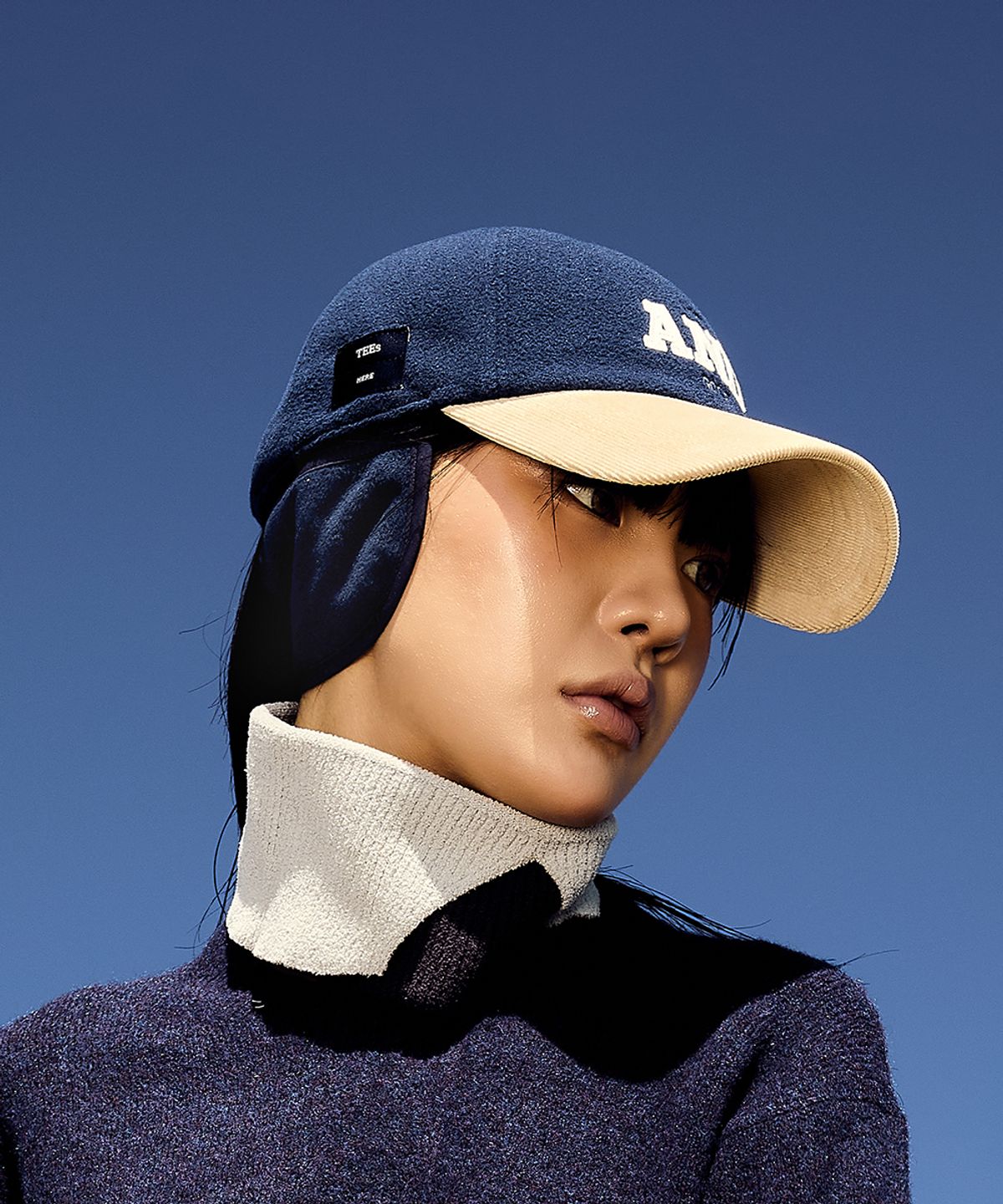 앤드 골프(AND GOLF) Ear Flap Ball Cap Navy