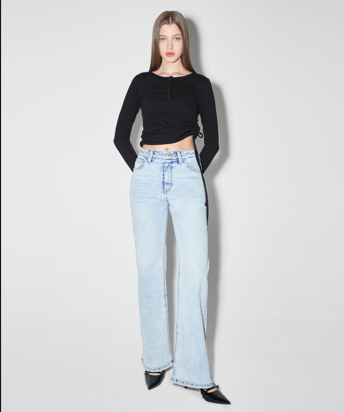 버커루(BUCKAROO) 여성 플레어진 M톤 인디고
