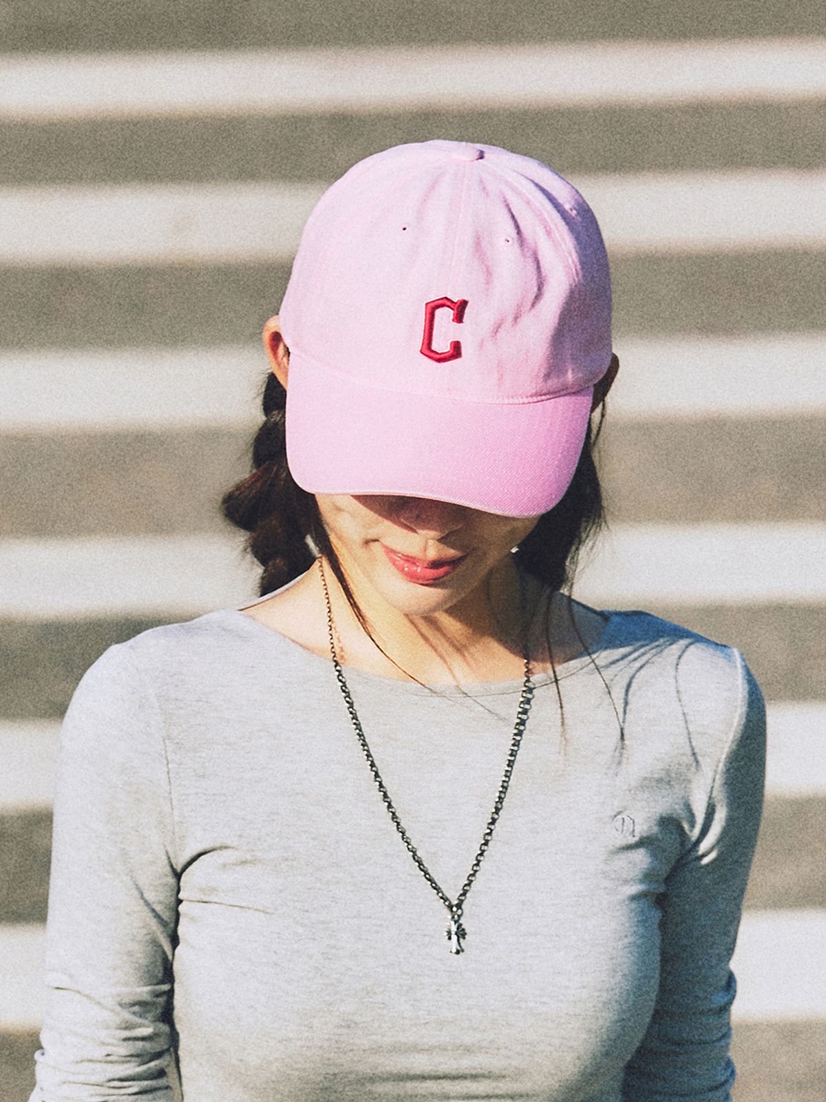 엠엘비(MLB) 베이직 워싱 언스트럭쳐 볼캡 CLE (Mg.Pink)