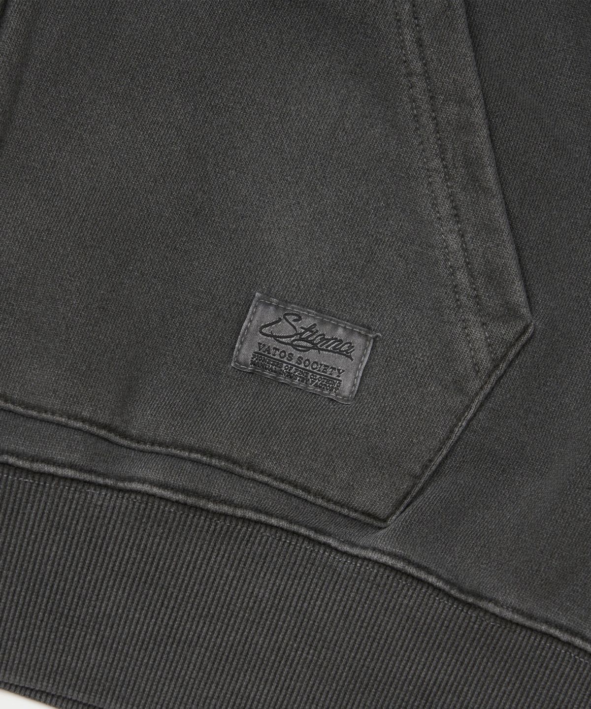 스티그마(STIGMA) Applique STGM Pigment Washed Oversized Zip-up Hoodie Charcoal