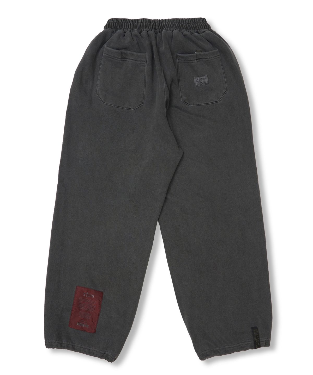 스티그마(STIGMA) Applique STGM Pigment Washed Wide Jogger Pants Charcoal
