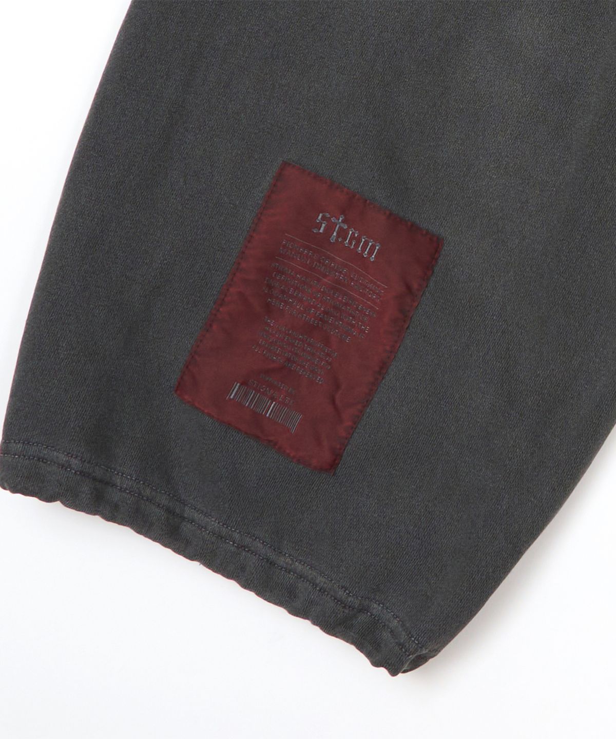 스티그마(STIGMA) Applique STGM Pigment Washed Wide Jogger Pants Charcoal