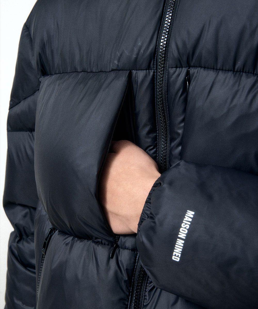 MUSINSA | MAISON MINED MINED HIGH NECK DOWN JACKET BLACK