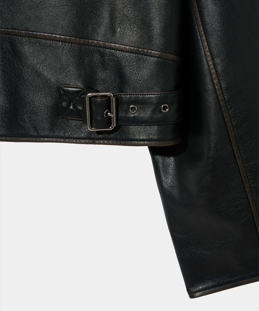 【MAISON MINED】24FW★ STANDARD LEATHER BLOUSON MUSINSA | MAISON MINED STANDARD LEATHER BLOUSON BLACK