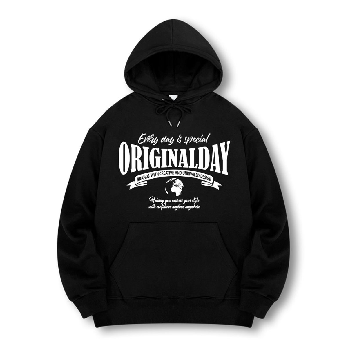 오리지널데이(ORIGINALDAY) [기모선택] Every day 후디 후드 티셔츠 [블랙]