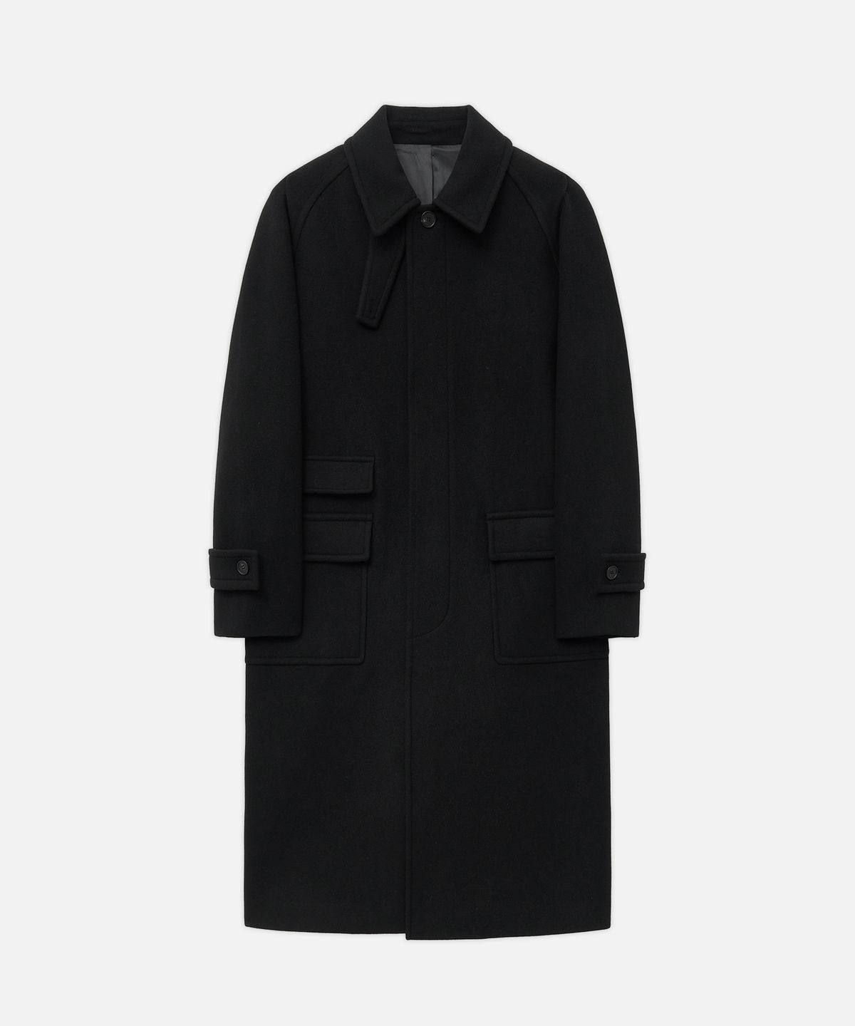 드로우핏(DRAW FIT) [오정규X드로우핏] 컨사이즈 울 원더 발마칸 코트 [BLACK]
