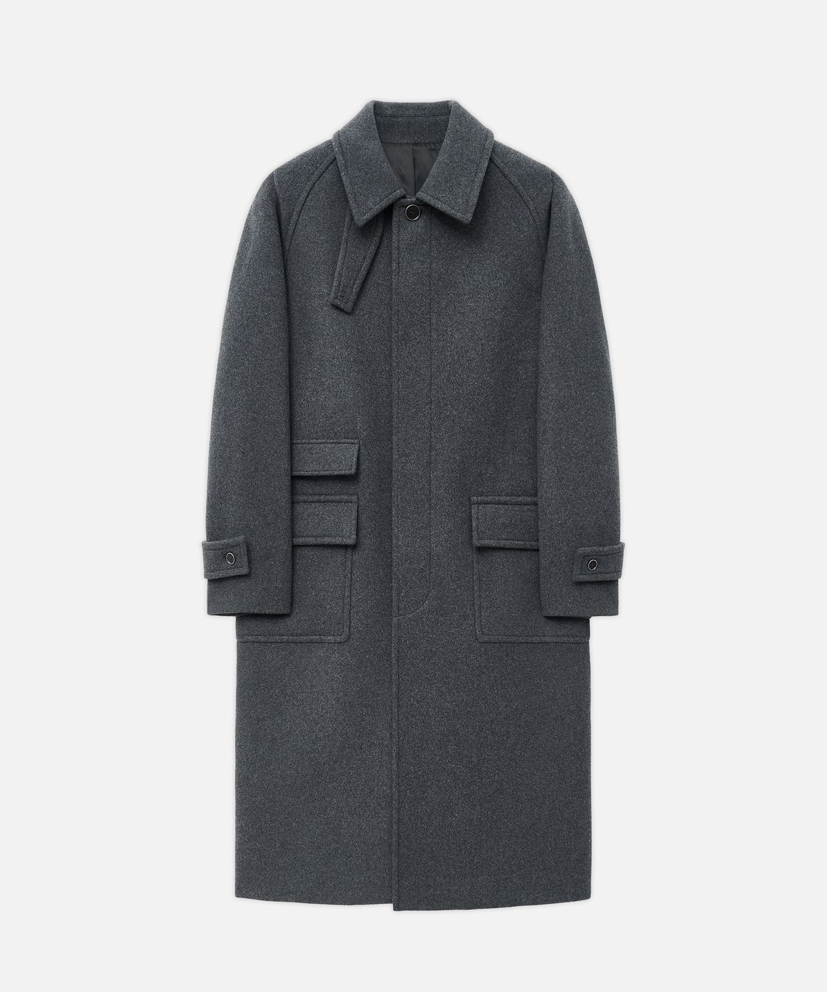 드로우핏(DRAW FIT) [오정규X드로우핏] 컨사이즈 울 원더 발마칸 코트 [MELANGE GREY]