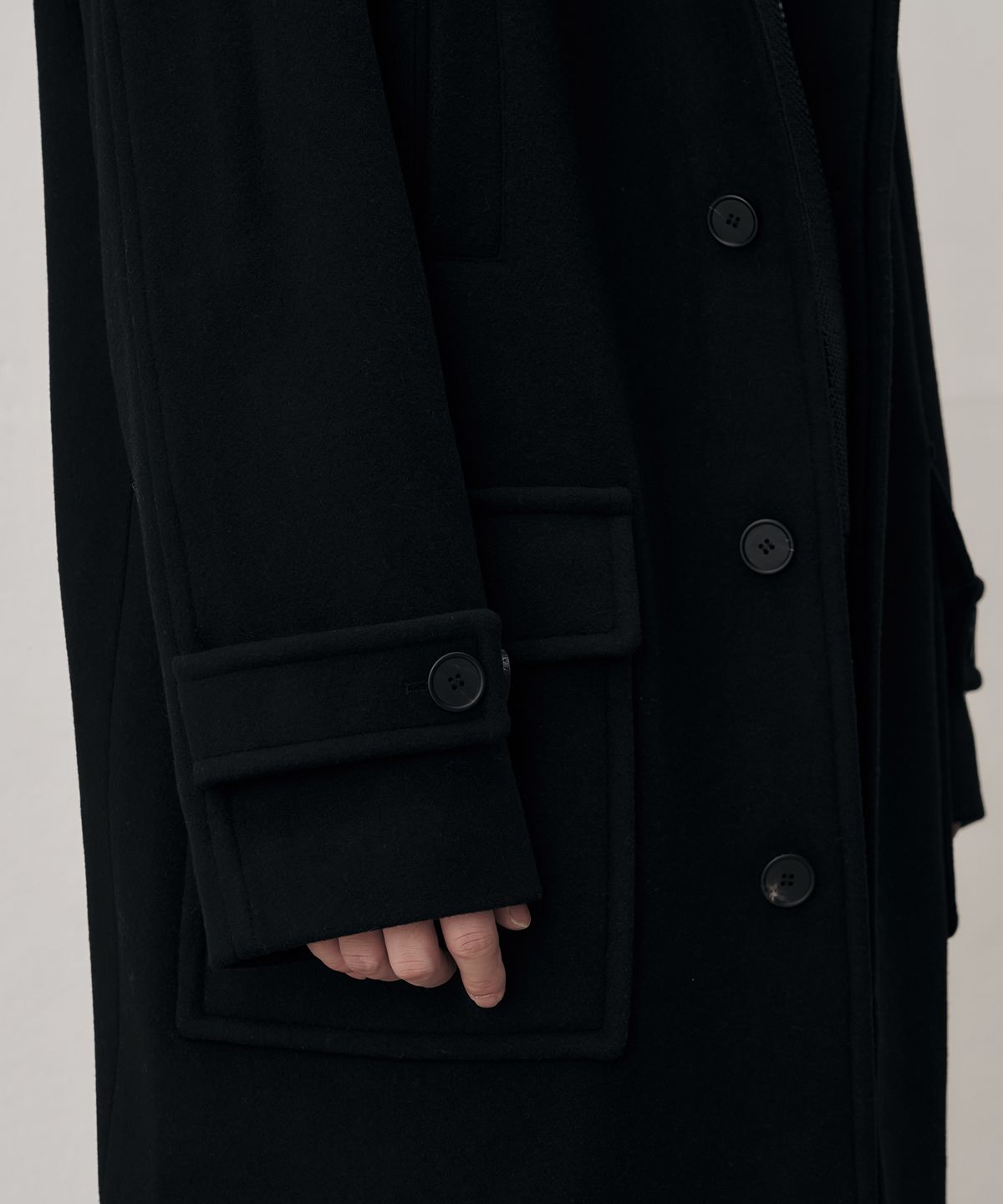 드로우핏(DRAW FIT) [오정규X드로우핏] 오버사이즈 울 후드 코트 [BLACK]