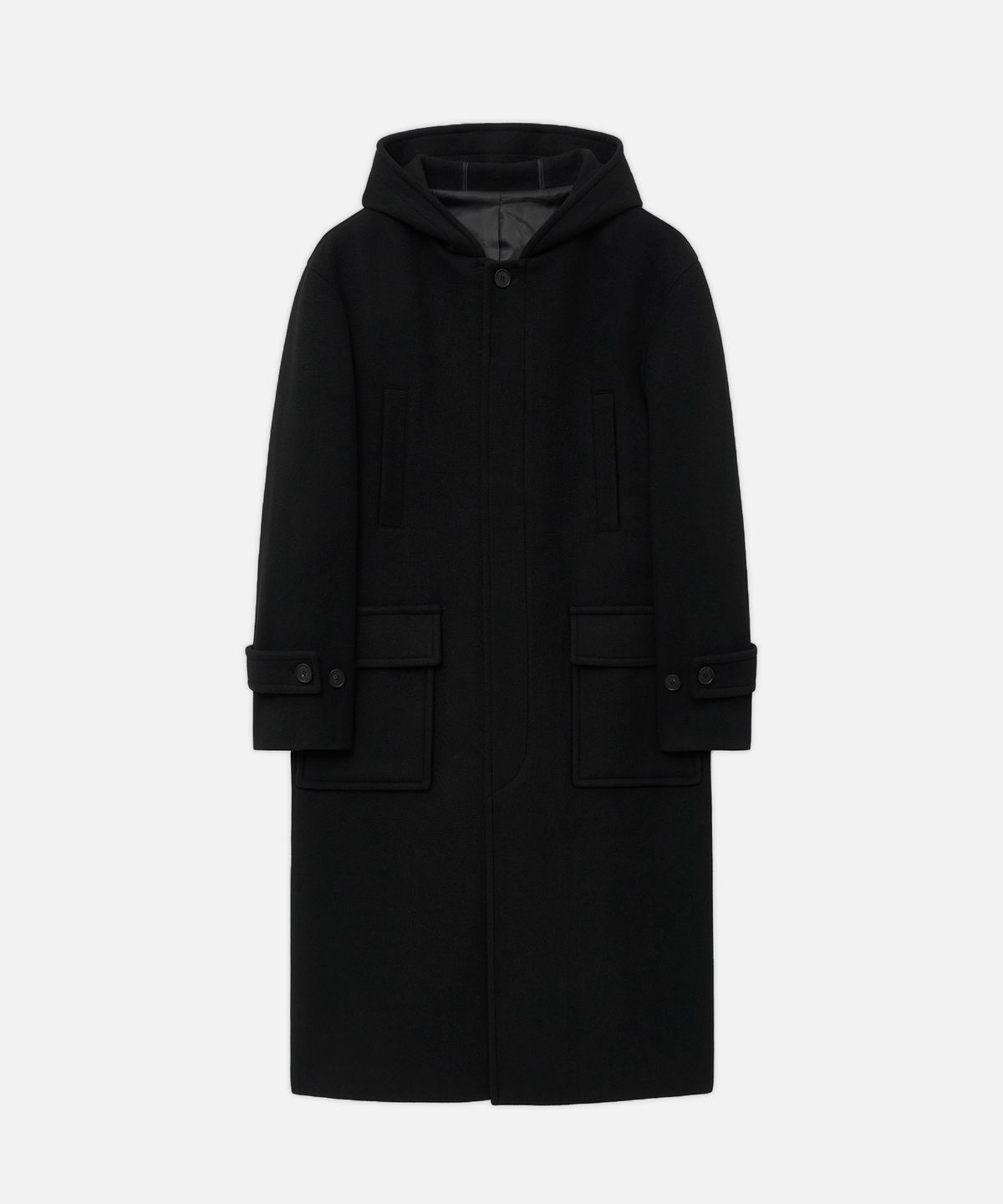 드로우핏(DRAW FIT) [오정규X드로우핏] 오버사이즈 울 후드 코트 [BLACK]