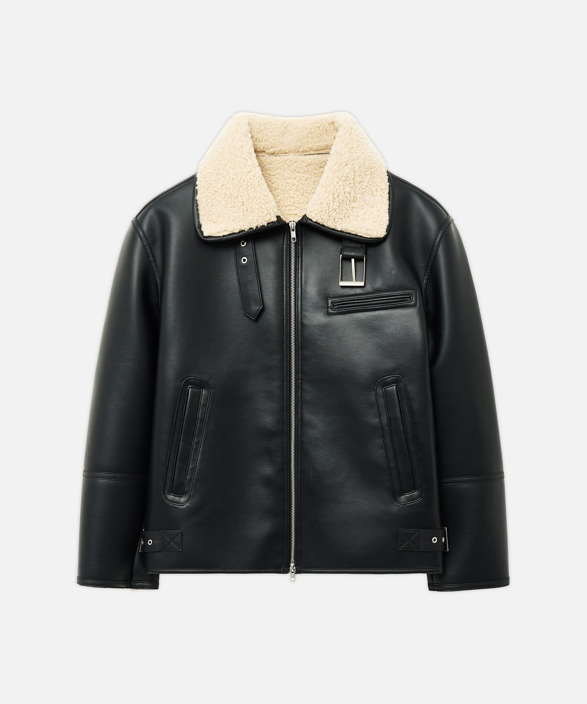 드로우핏(DRAW FIT) [오정규X드로우핏] 시어링 미니멀 무스탕 자켓 [BEIGE]
