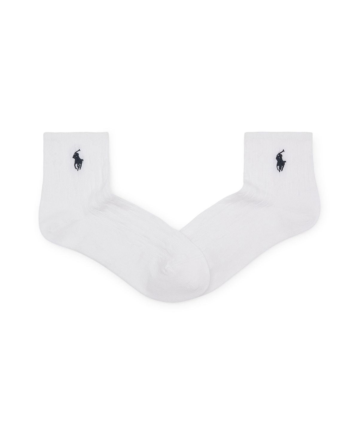폴로 랄프 로렌(POLO RALPH LAUREN) 폴로 포니 로고 케이블 니트 크루 삭스-화이트
