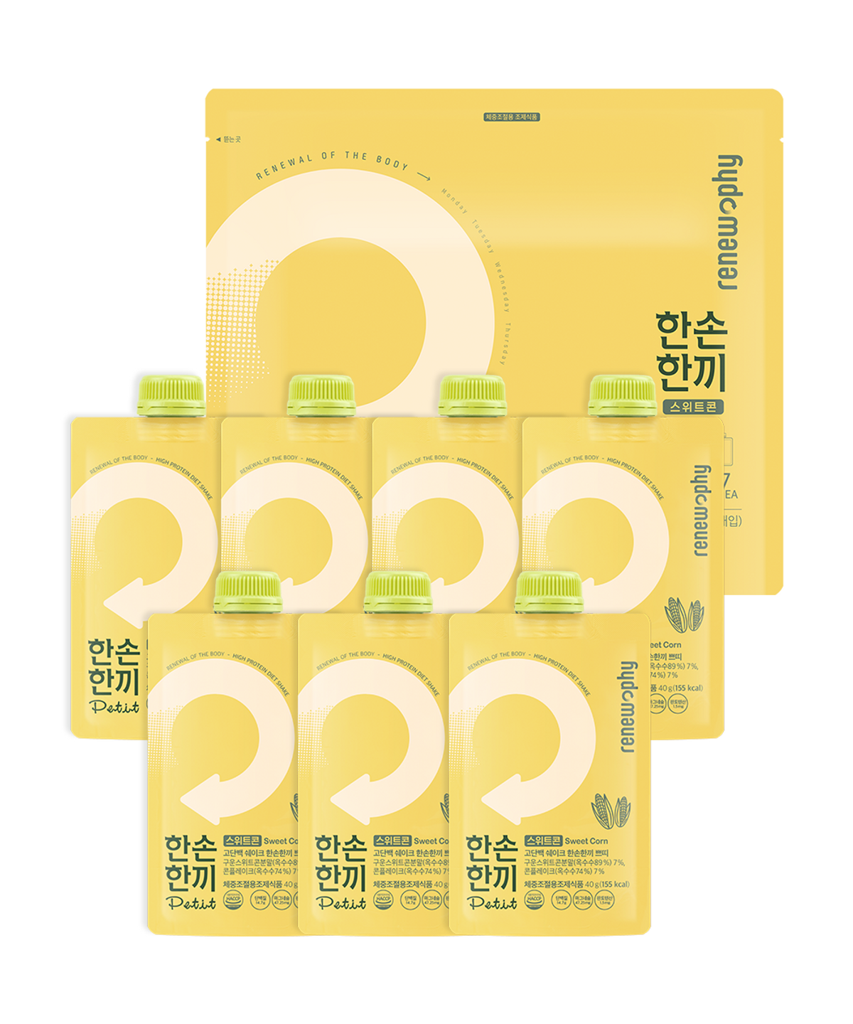 리뉴파이(RENEWPHY) 한손한끼 식사대용 단백질 쉐이크 60g (7개입)