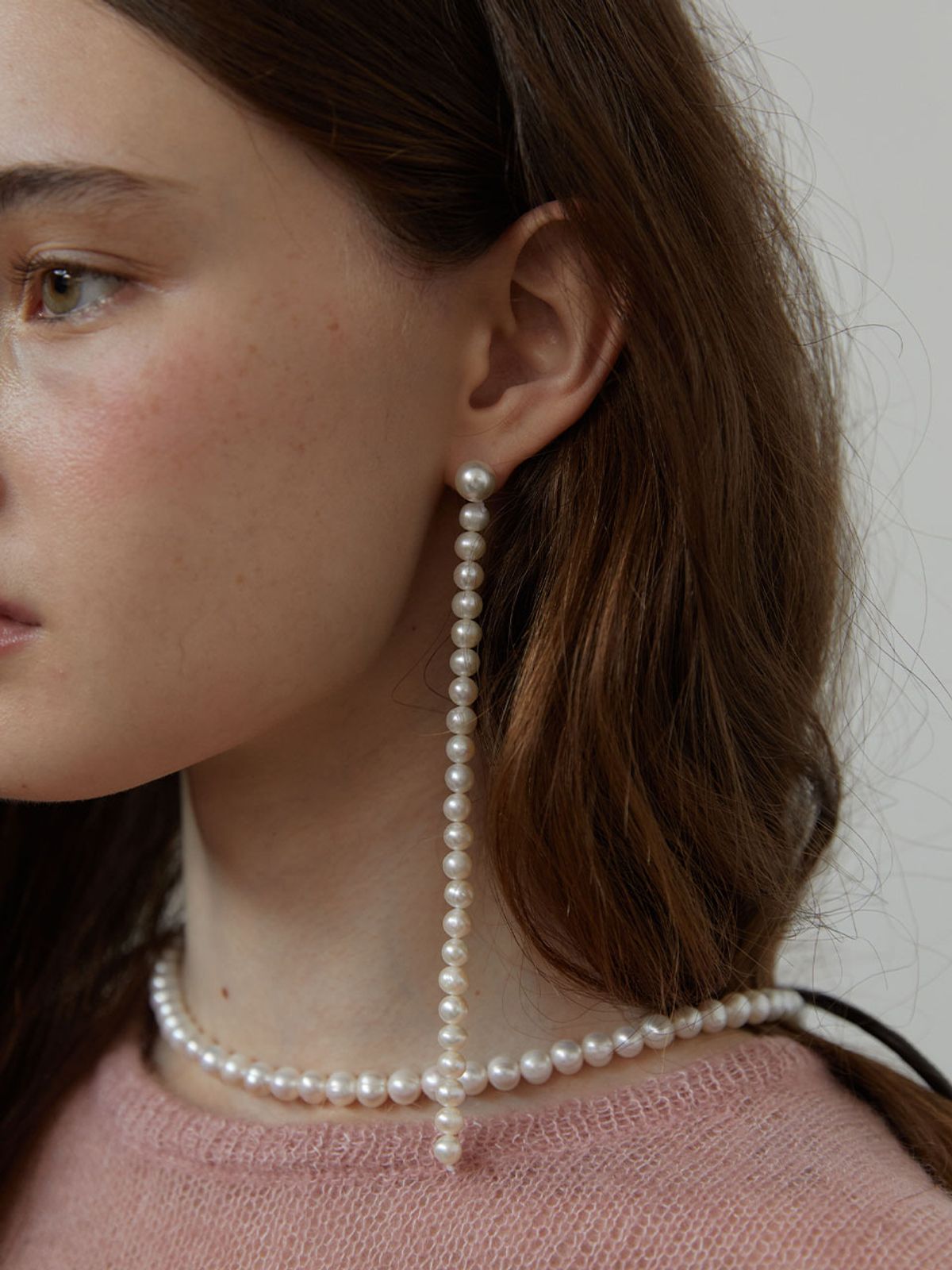러브미몬스터(LOVE ME MONSTER) Natural Pearl Unbal Earrings (L243ER010)