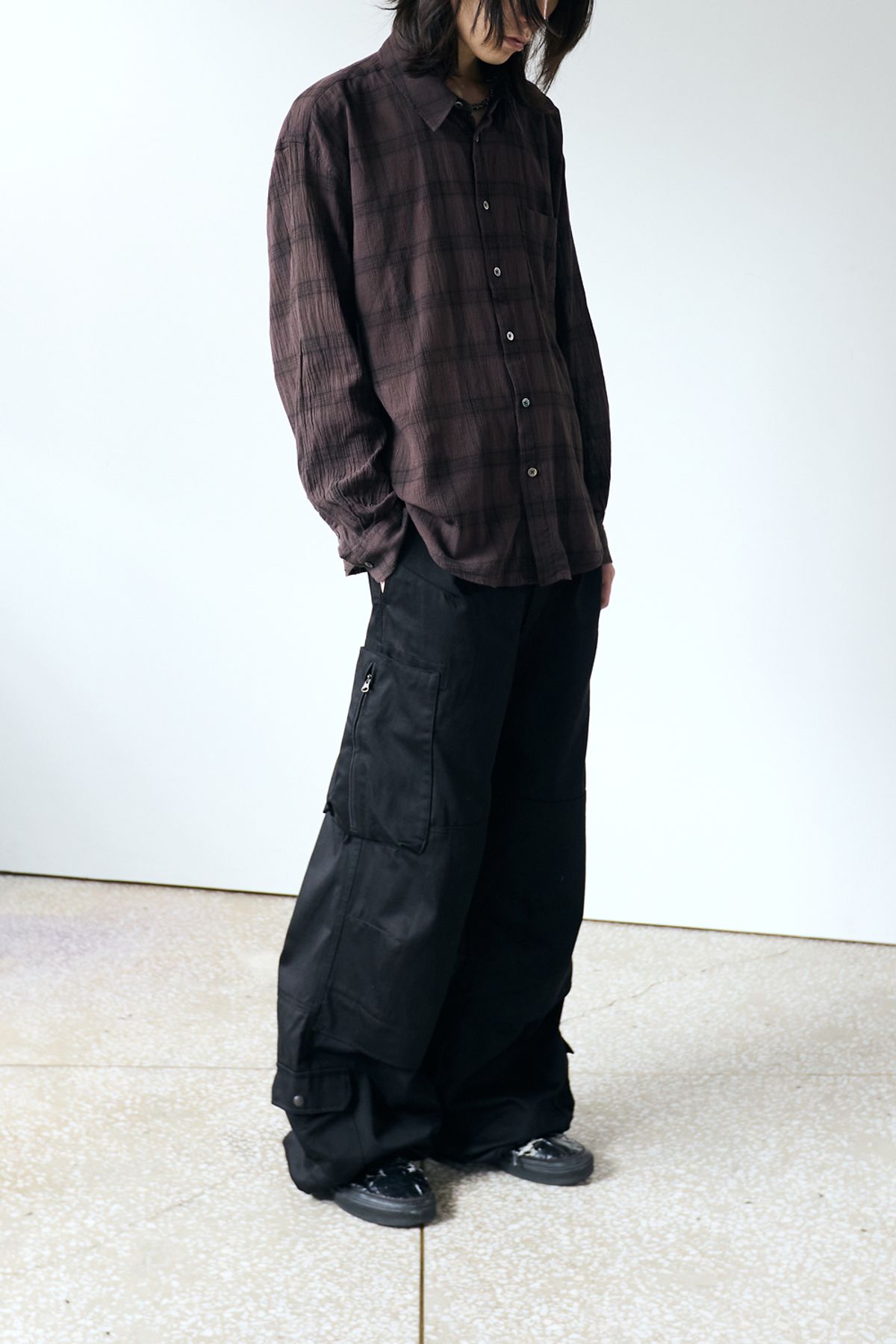 해칭룸(HATCHINGROOM) Zip Cargo Work Pants Black