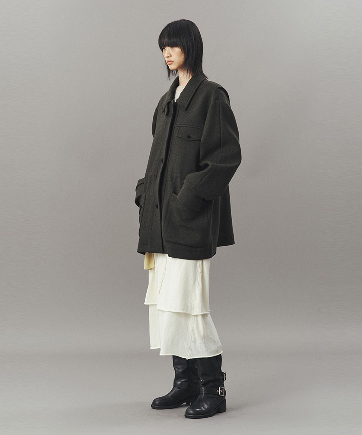 아위(AHWE) WOOL FIELD JACKET_D KHAKI