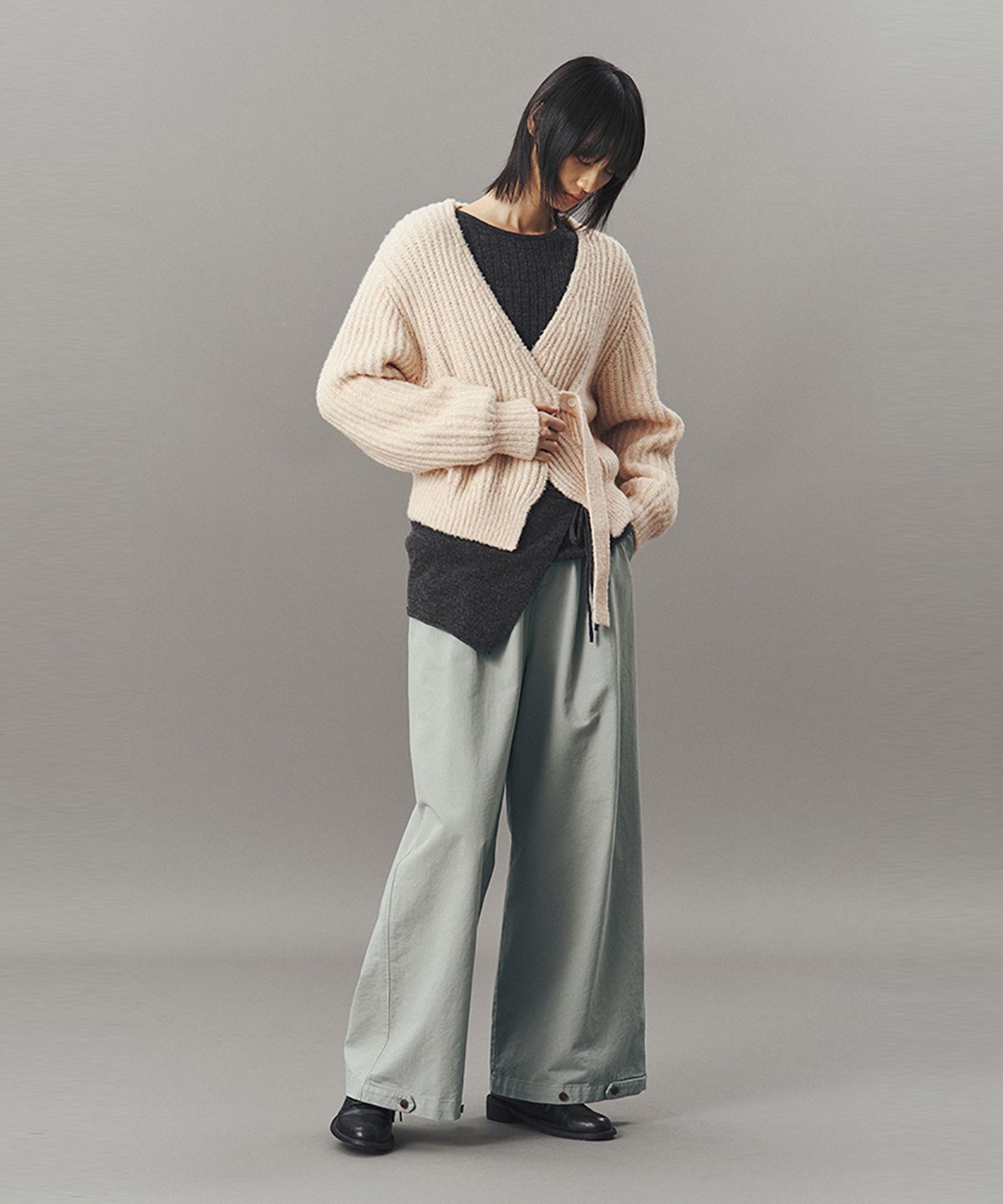아위(AHWE) RIBBED BOLERO_CORAL
