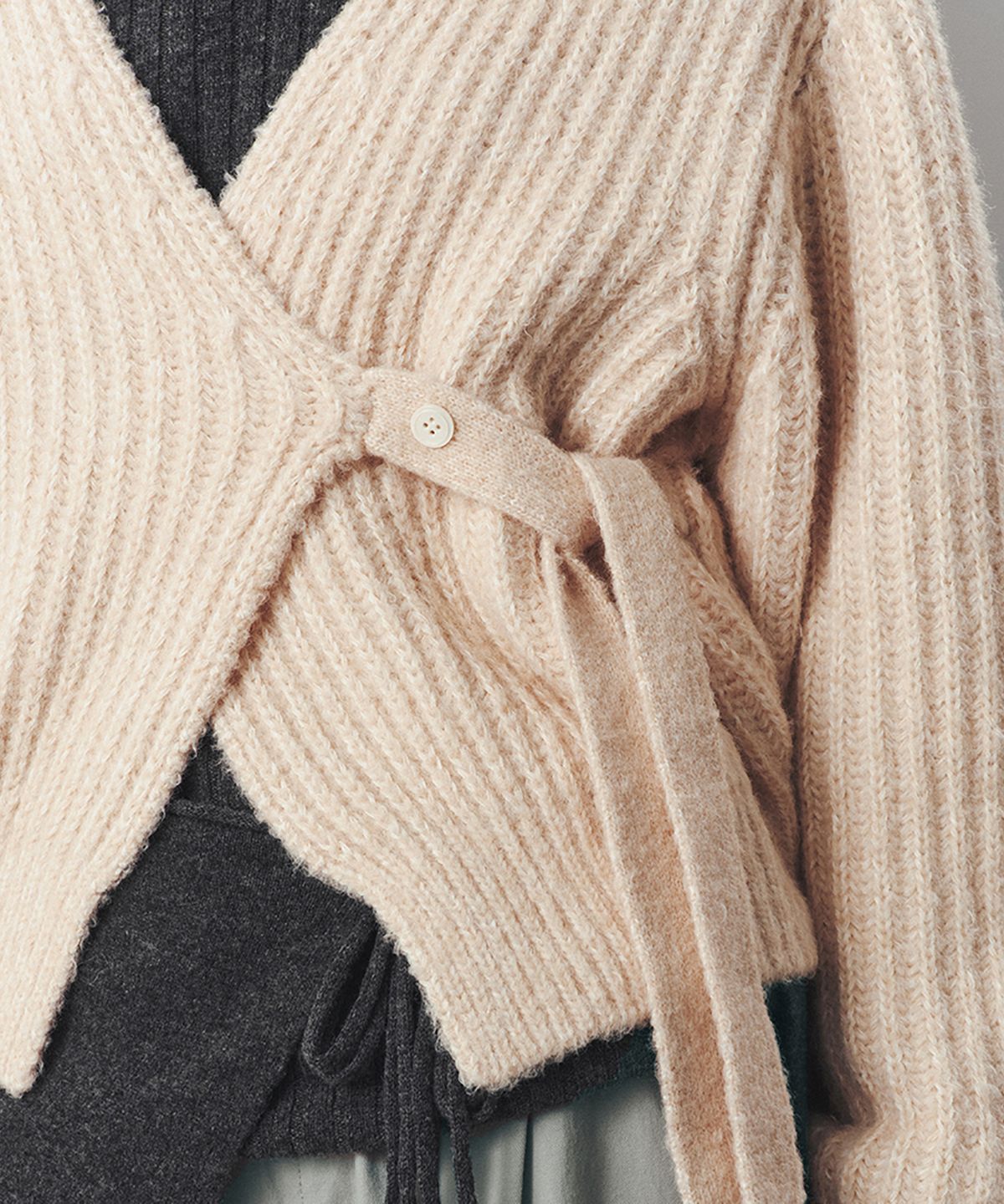 아위(AHWE) RIBBED BOLERO_CORAL