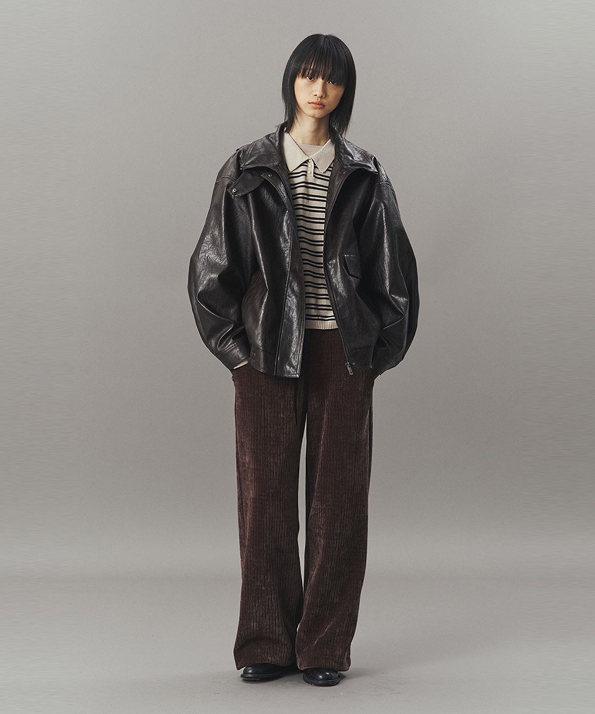 아위(AHWE) CORDUROY COMBO PANTS_BROWN