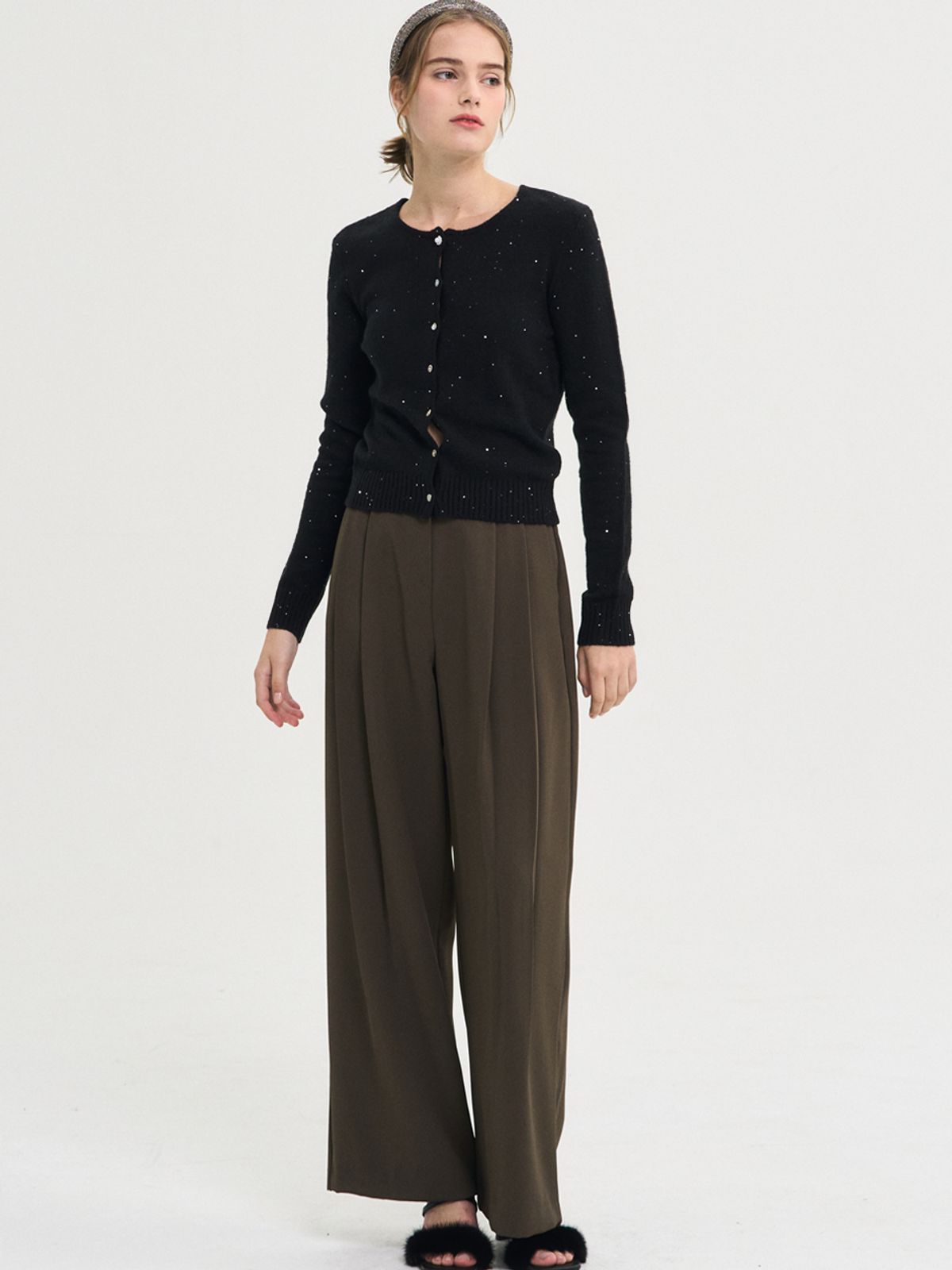 쏘리, 투 머치 러브(SORRY, TOO MUCH LOVE) Seine Wild Pintuck Slacks_Brown