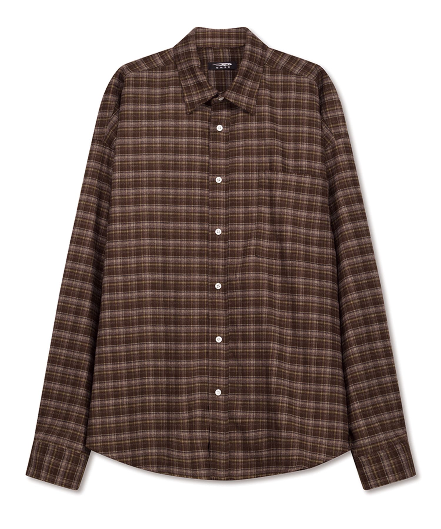 MUSINSA | DNSR Oversized flannel check shirt brown