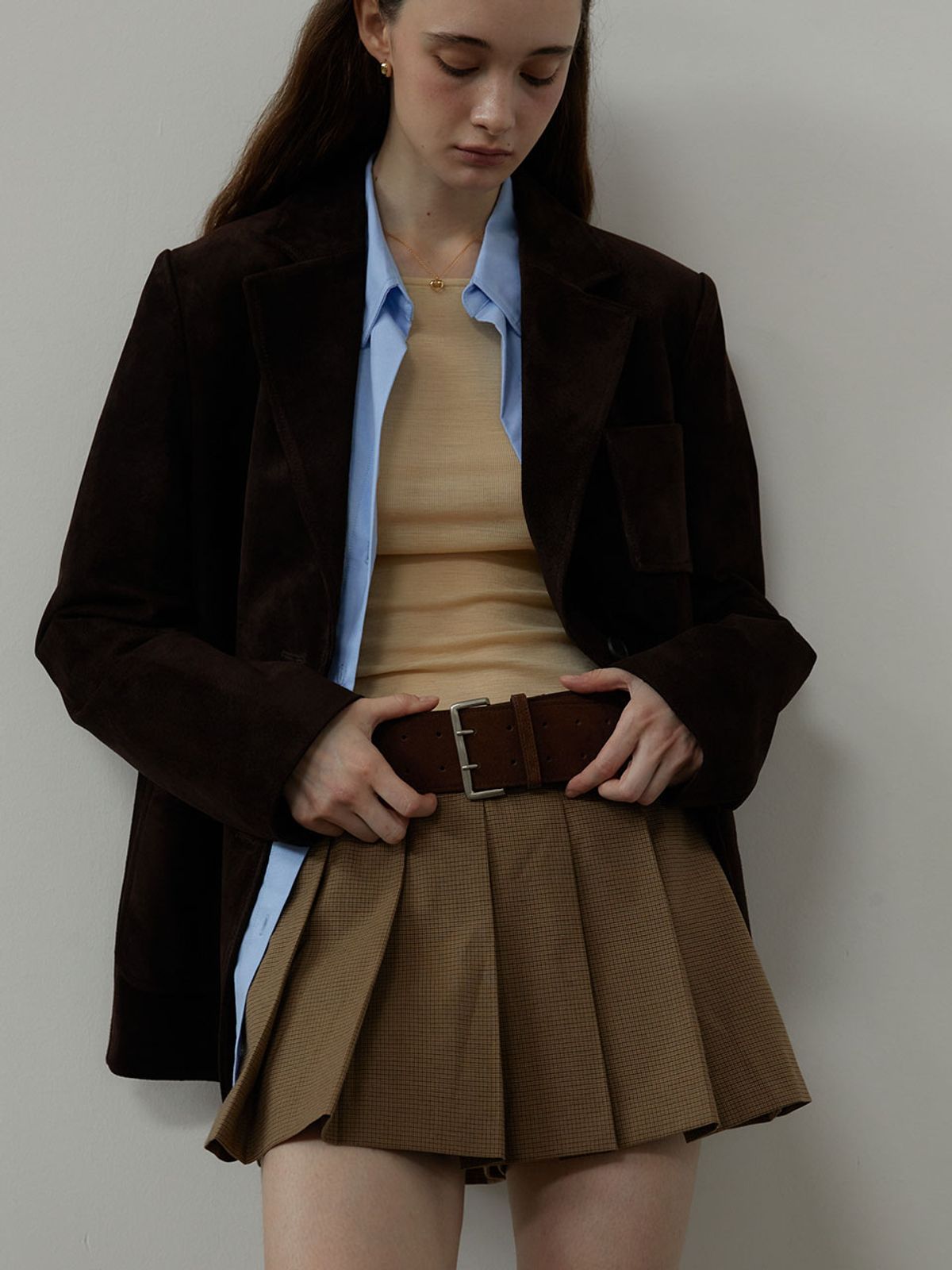 러브미몬스터(LOVE ME MONSTER) Two Hole Wide Suede Belt_2COL (L243MBT010)