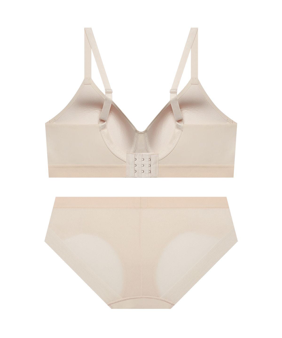 코데즈컴바인 이너웨어(CODES COMBINE INNERWEAR) 컴포트 쉘론 노와이어브라 팬티세트_미스티로즈