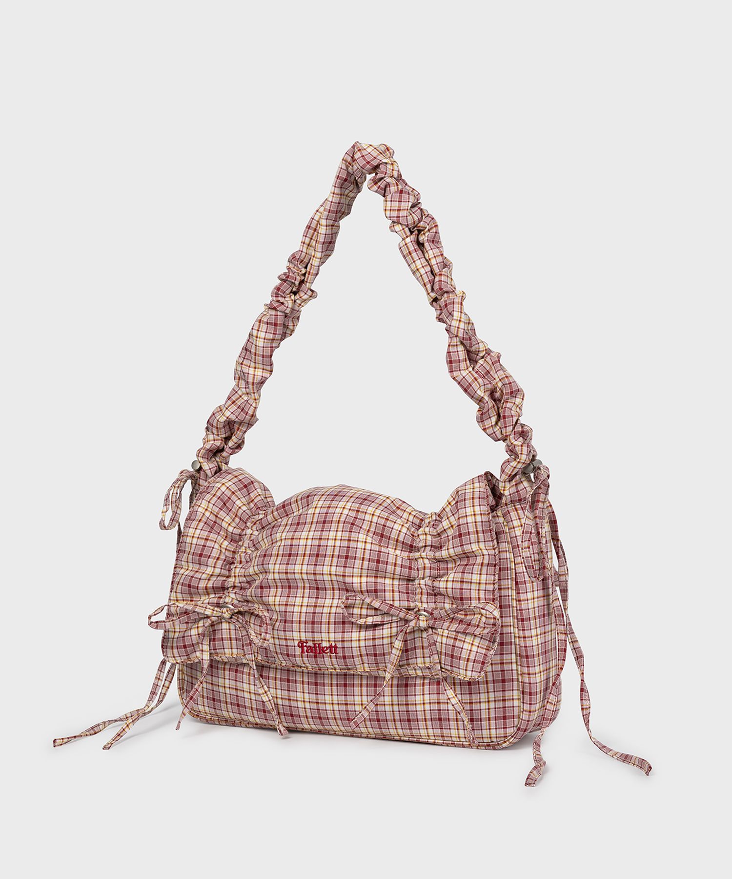【Fallett】Double Ribbon Shirring Bag DOUBLE RIBBON SHIRRING BAG IVORY - FALLETT | 60% - Asian