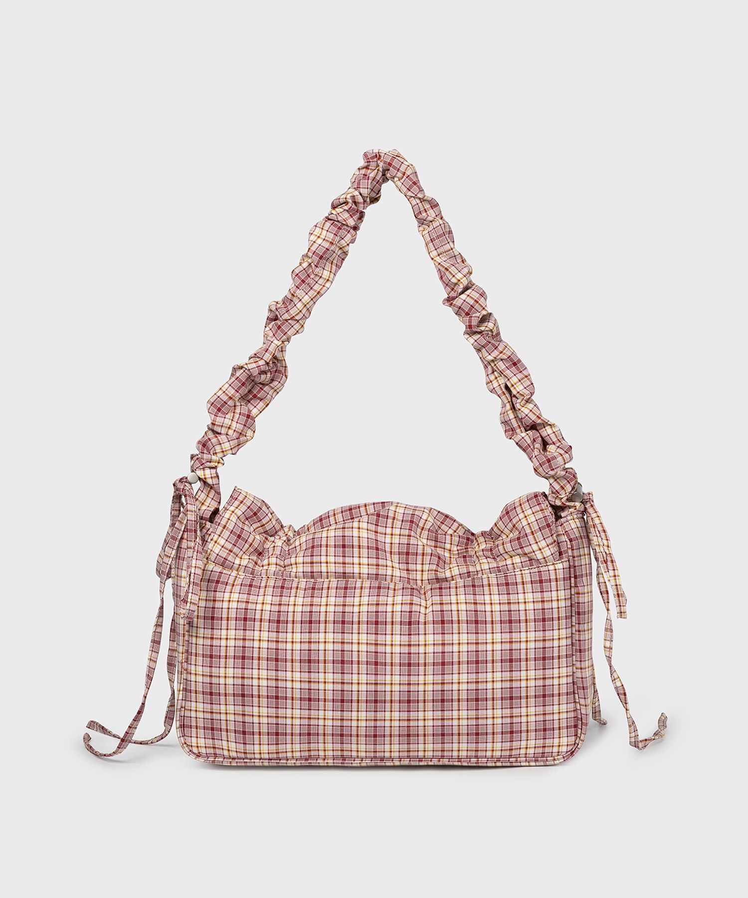 MUSINSA | FALLETT Double Ribbon Shirring Bag Red