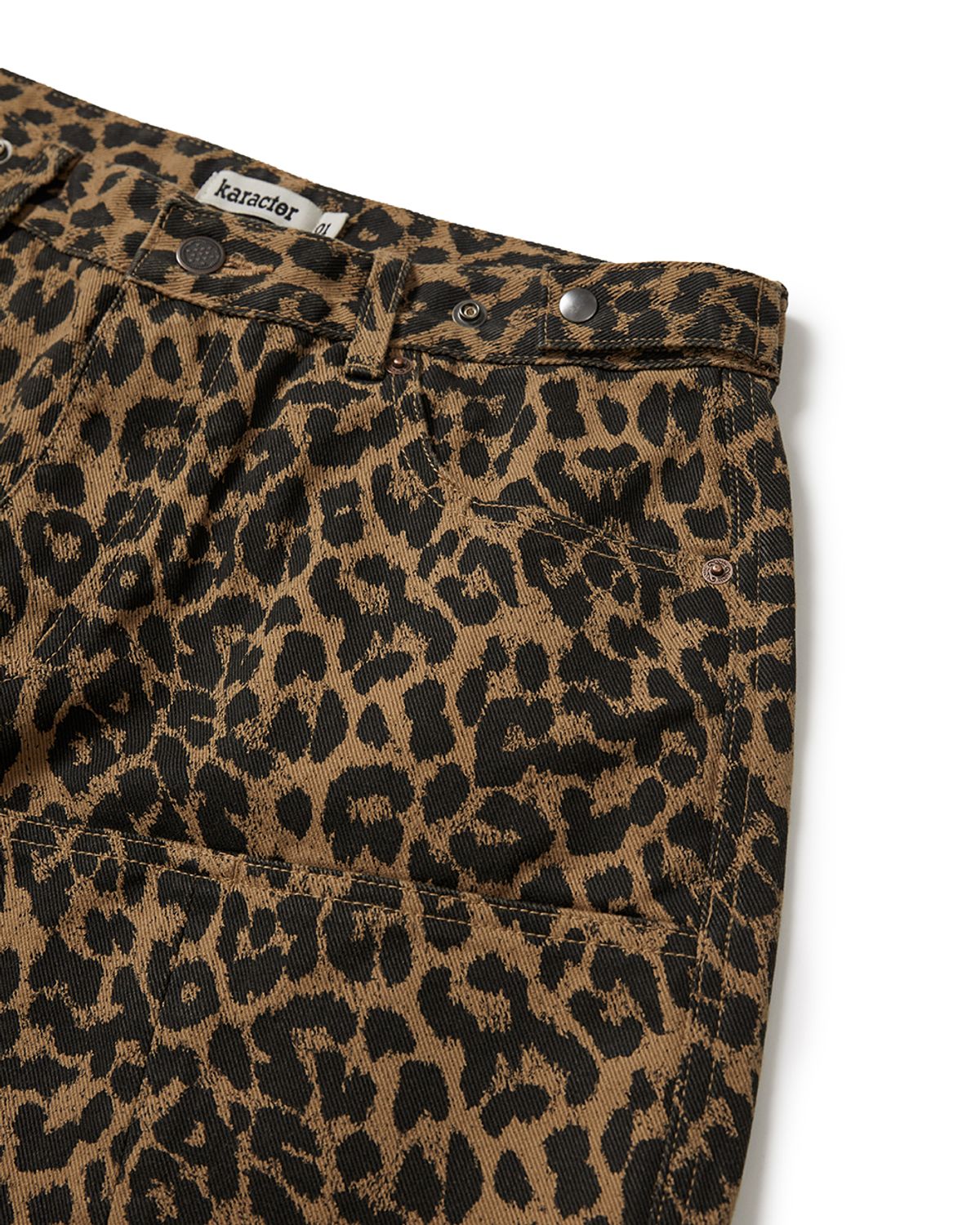 카락터(KARACTOR) Leopard cotton twill pants / Beige