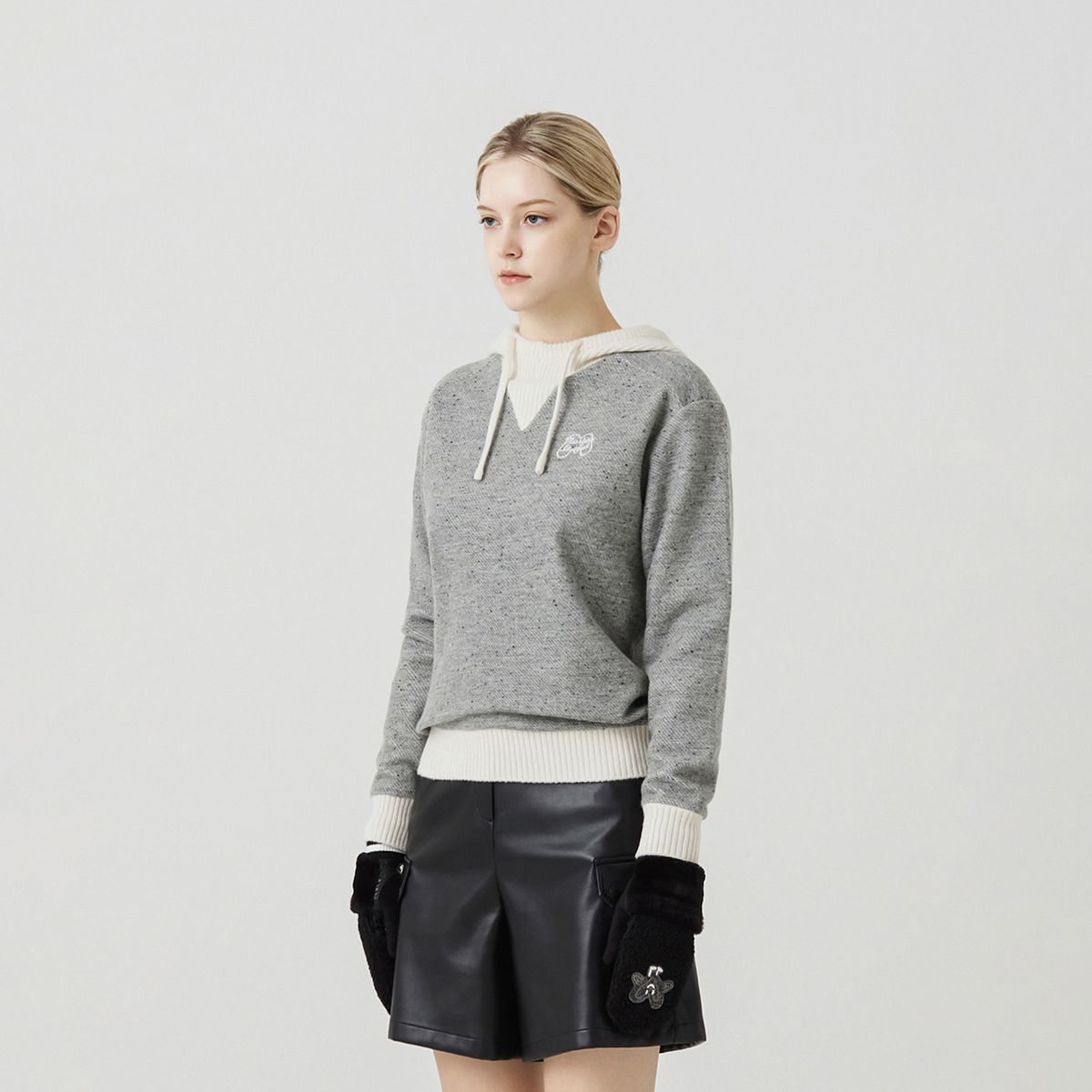 마틴골프(MARTINE GOLF) Knit Hood Hybrid T Shirts_M/GRAY