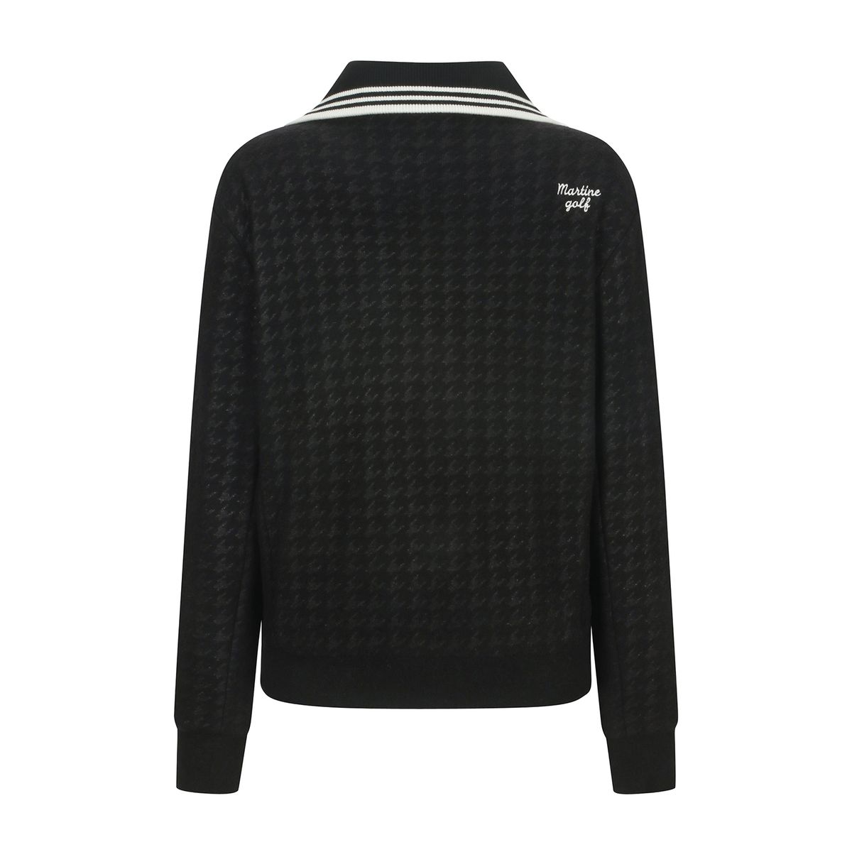 마틴골프(MARTINE GOLF) Fluffy Hound Tooth Check T shirts_BLACK