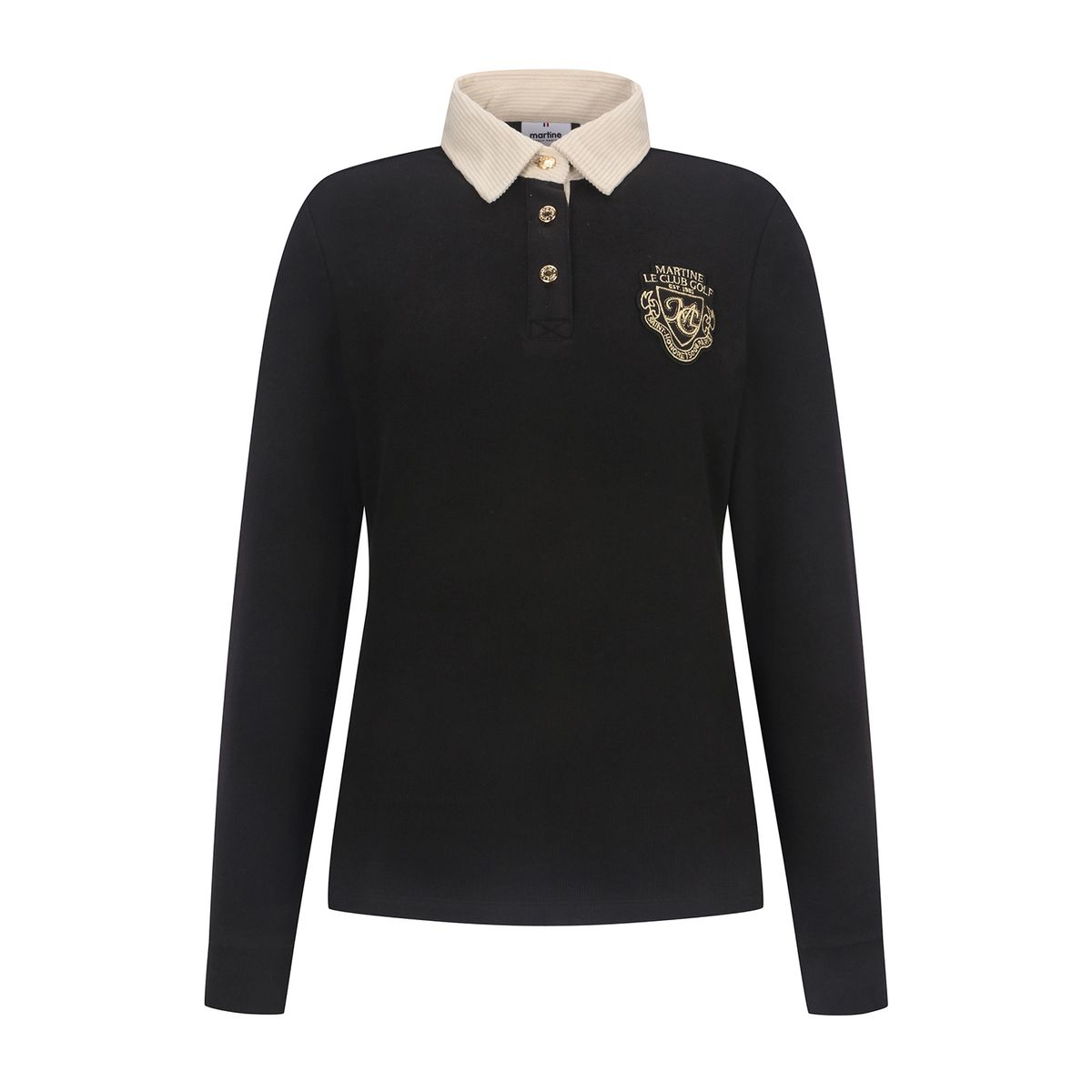 마틴골프(MARTINE GOLF) Gold Stitch Point T shirts_BLACK