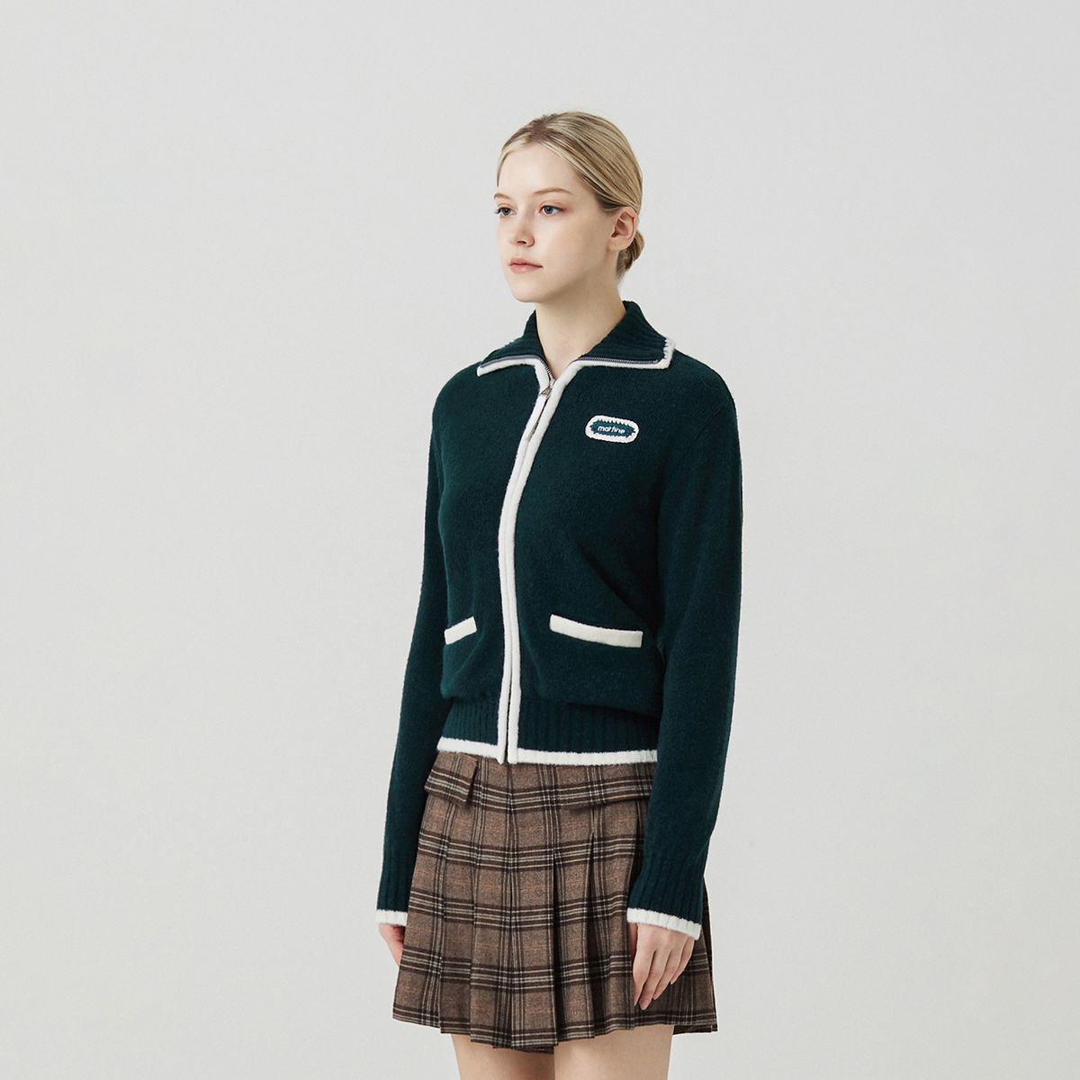 마틴골프(MARTINE GOLF) Fluffy Zip up Cardigan_D/GREEN
