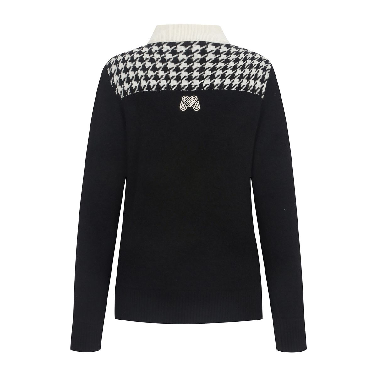 마틴골프(MARTINE GOLF) Hound Tooth Polo Neck Knit_BLACK