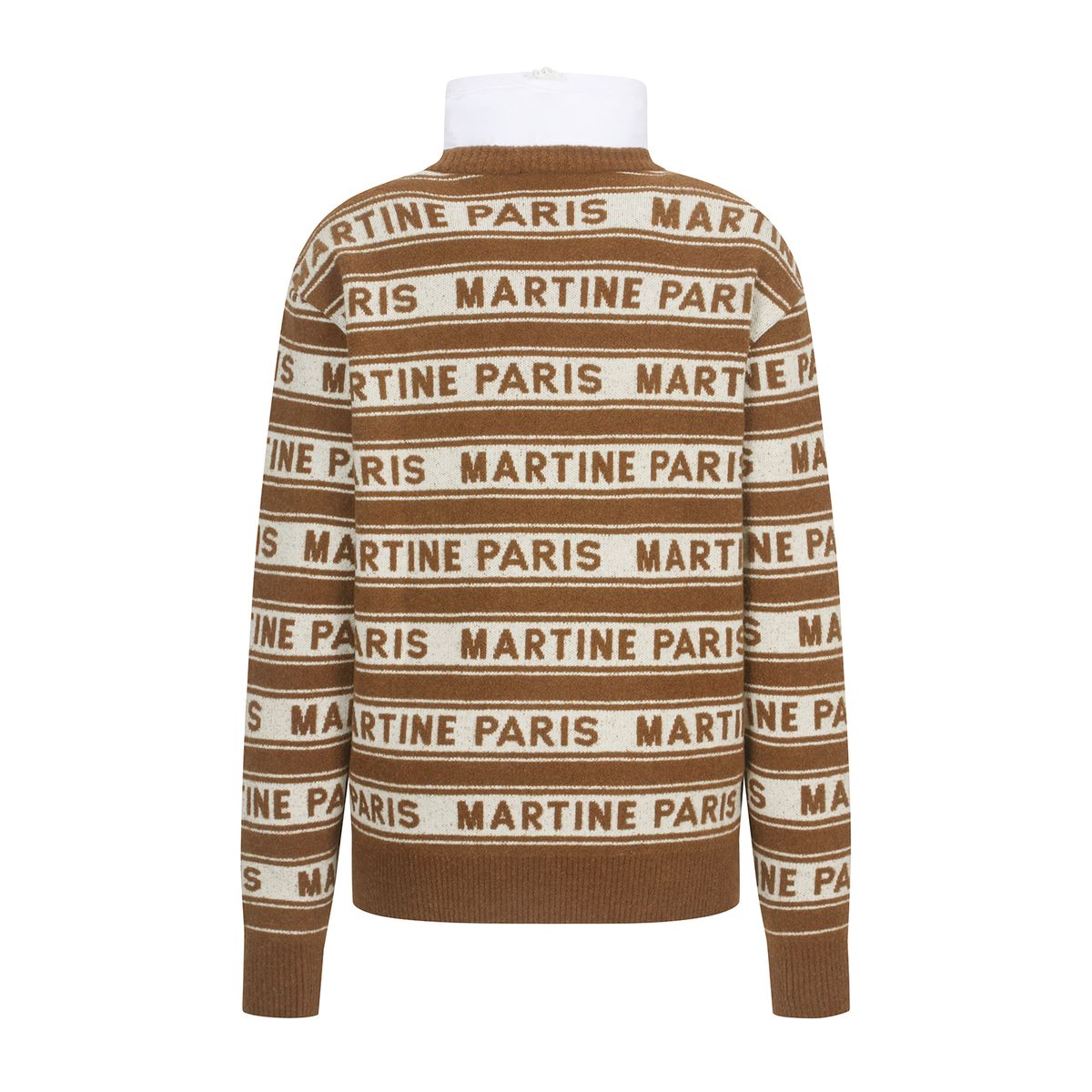 마틴골프(MARTINE GOLF) Logo Jacquard Padding Sweater_BROWN