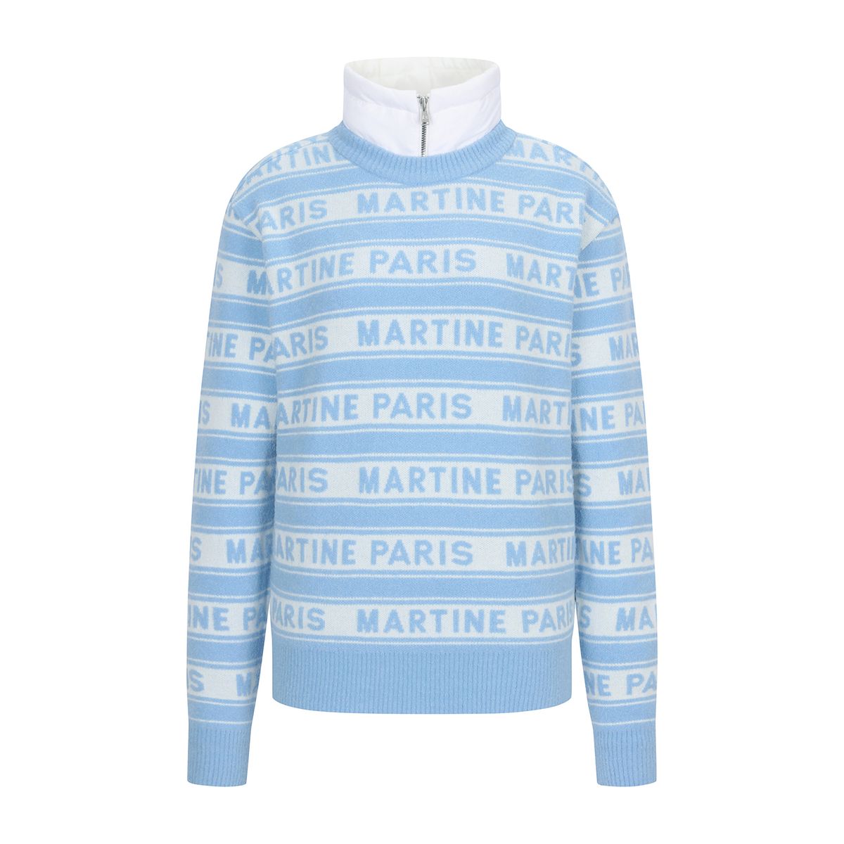 마틴골프(MARTINE GOLF) Logo Jacquard Padding Sweater_S/BLUE