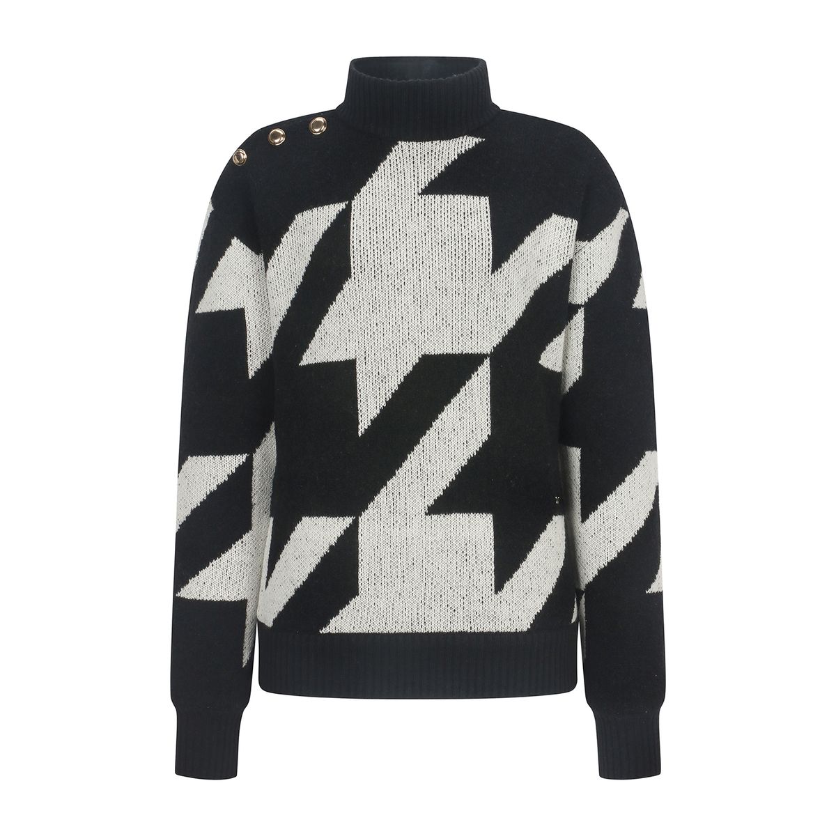 마틴골프(MARTINE GOLF) Big Hound Tooth Check Knit_BLACK