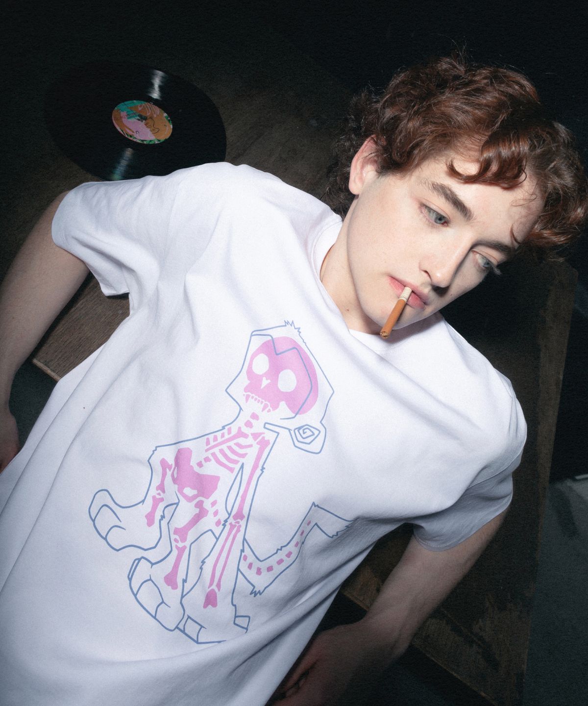슈브토(SHVTO) Monkey skeleton t-shirt