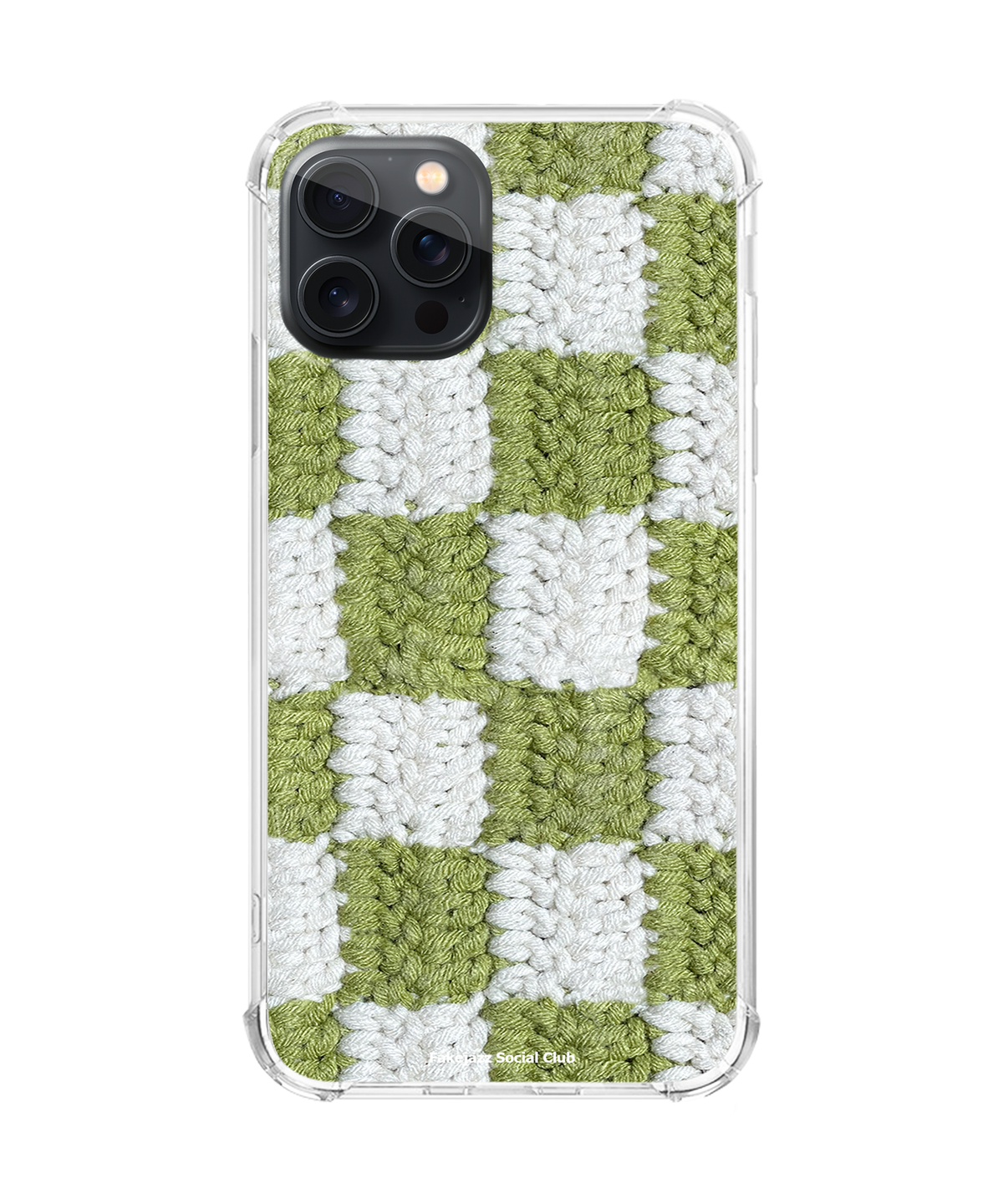 페이크재즈소셜클럽(FAKE JAZZ SOCIAL CLUB) CHECKER KNIT (olive) 폰케이스