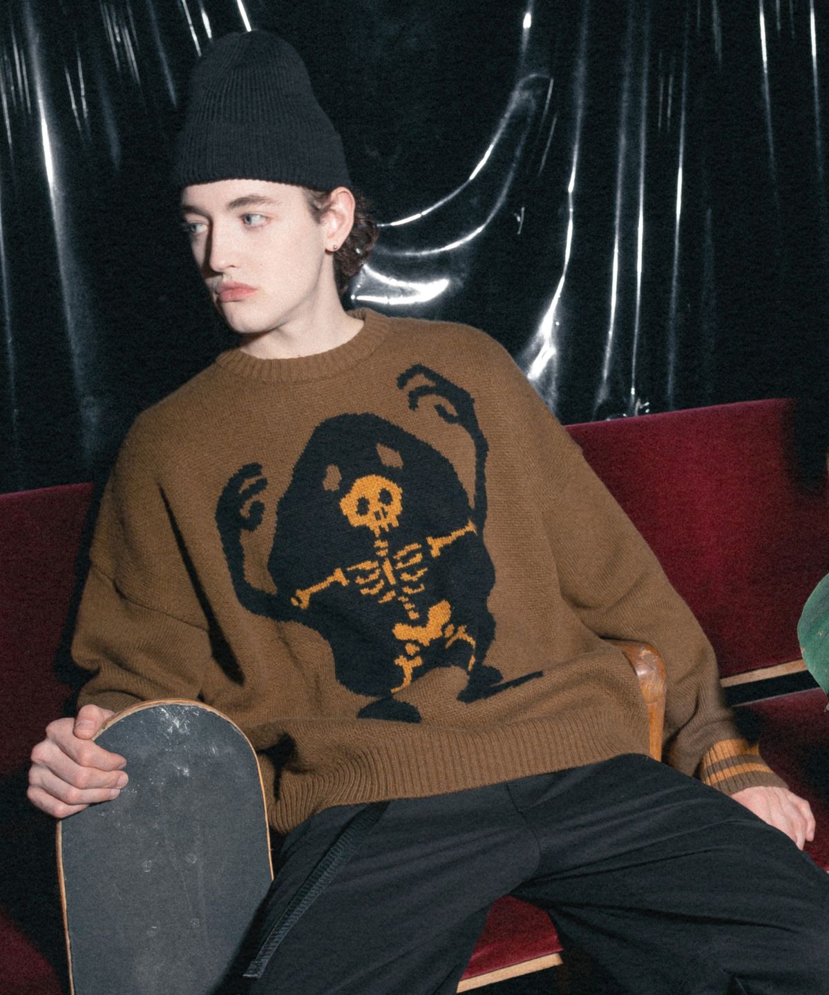 슈브토(SHVTO) Skeleton knitwear brown