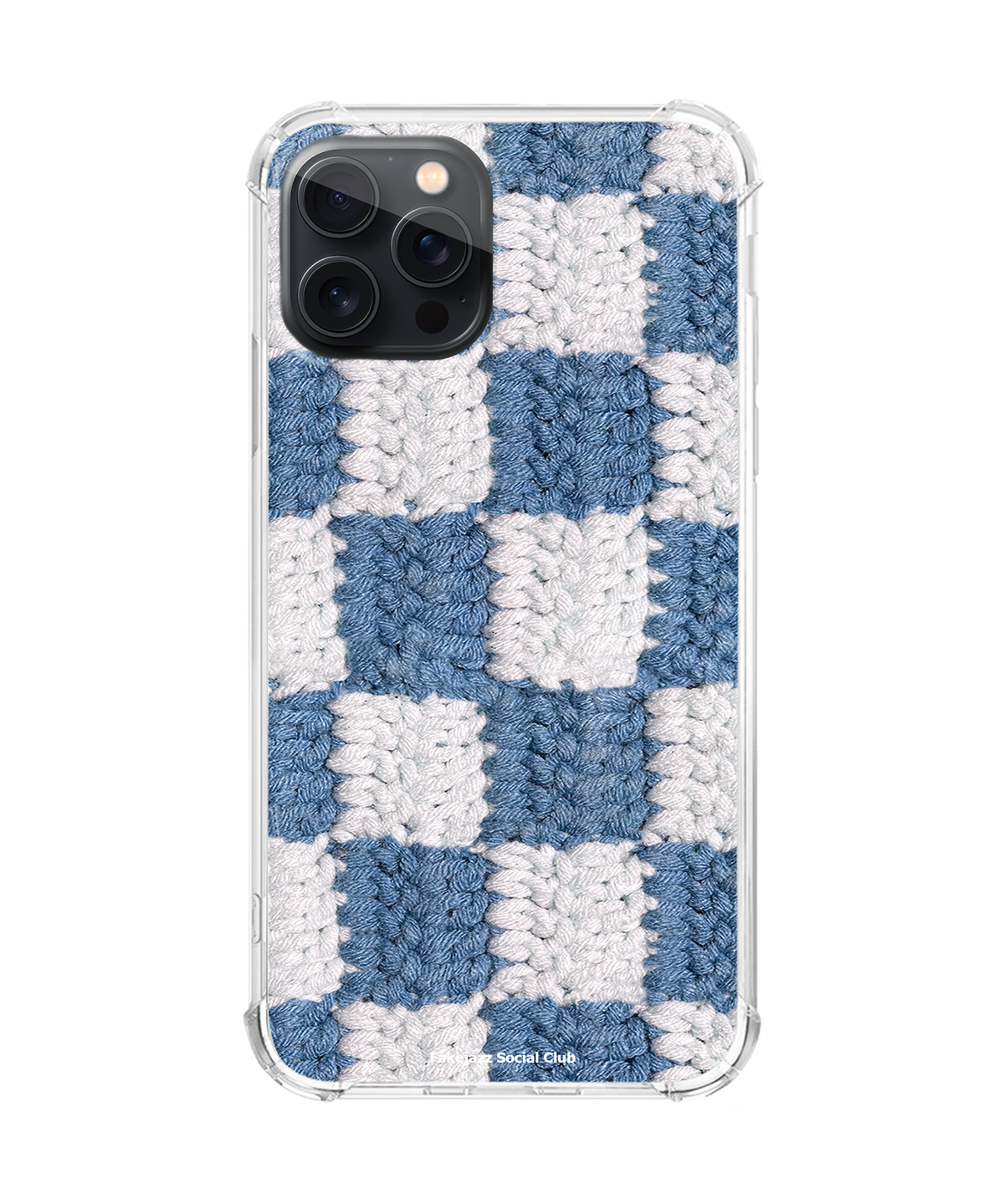 페이크재즈소셜클럽(FAKE JAZZ SOCIAL CLUB) CHECKER KNIT (blue) 폰케이스