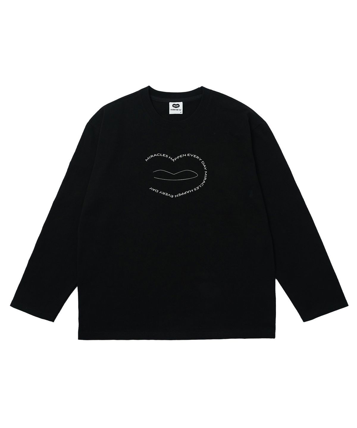 미헤브(MIHEV) [UNISEX] 레터링 심볼 오버사이즈 롱슬리브 블랙