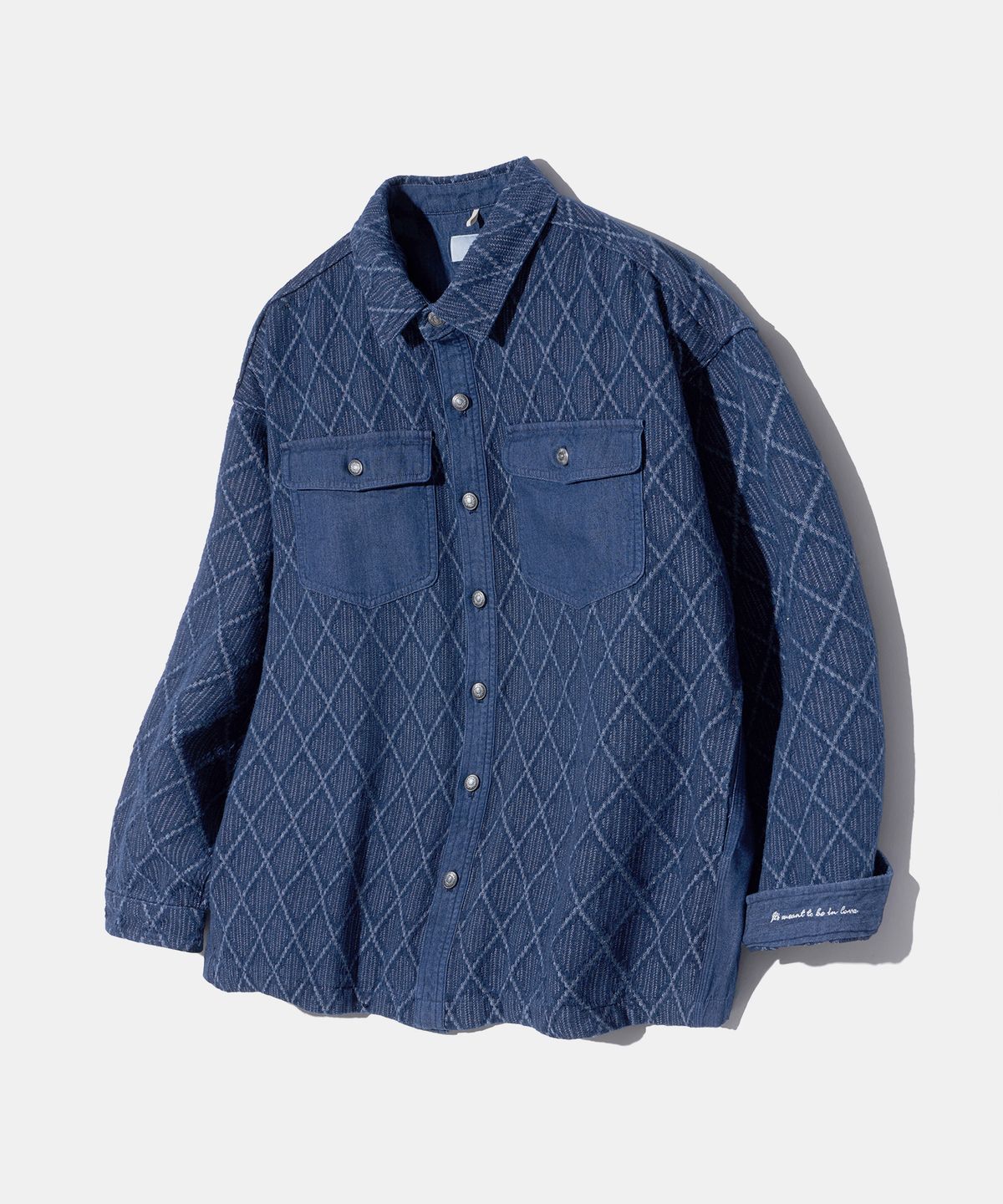 다이아몬드 레이라(DIAMOND LAYLA) Vintage Washed diamant en denim Oversized Shirt S159