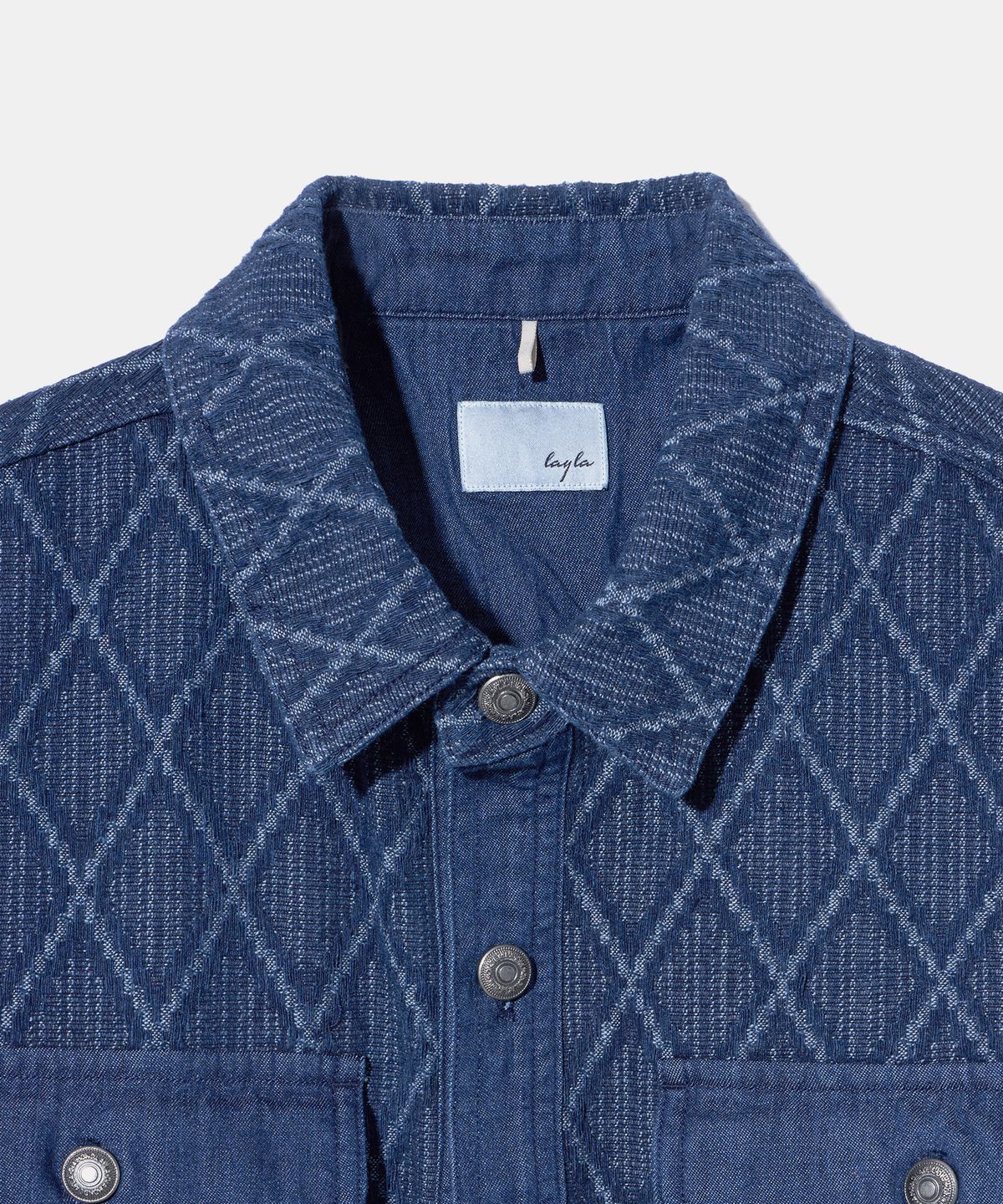 다이아몬드 레이라(DIAMOND LAYLA) Vintage Washed diamant en denim Oversized Shirt S159